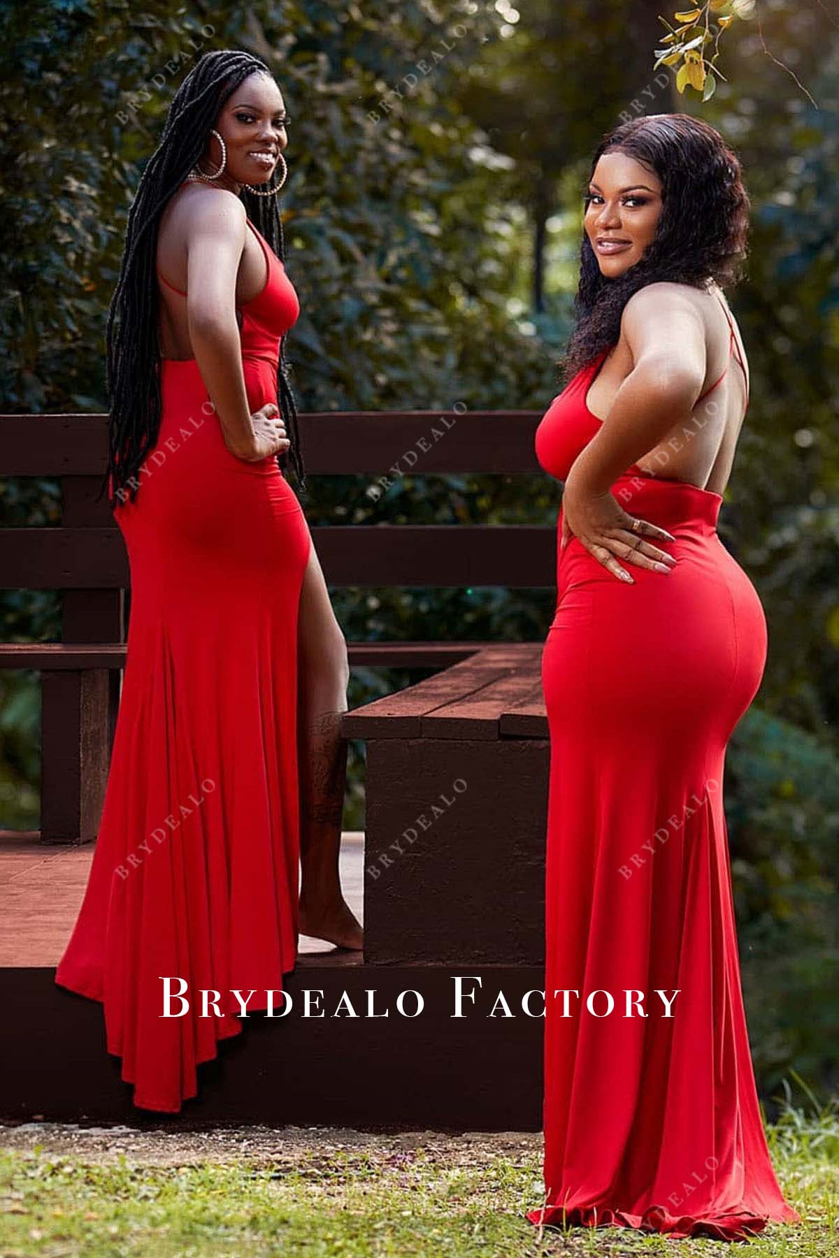 red fit and flare prom dress