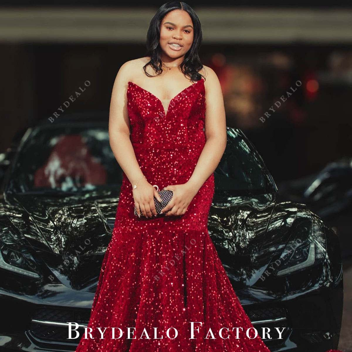 red glitter strapless dress Edikted Women's Samba Sequin Strapless Mini Dress