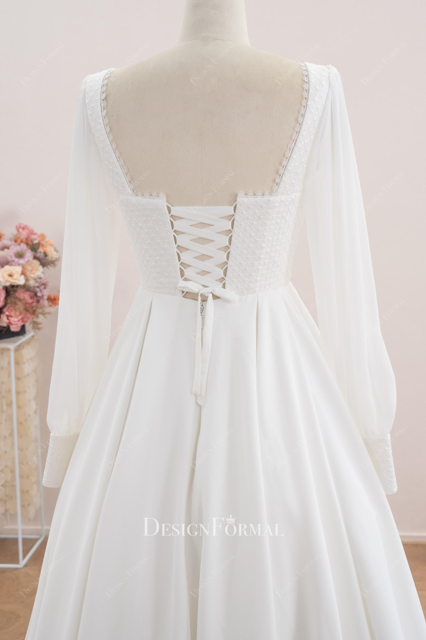 retro lace up 50S wedding dress