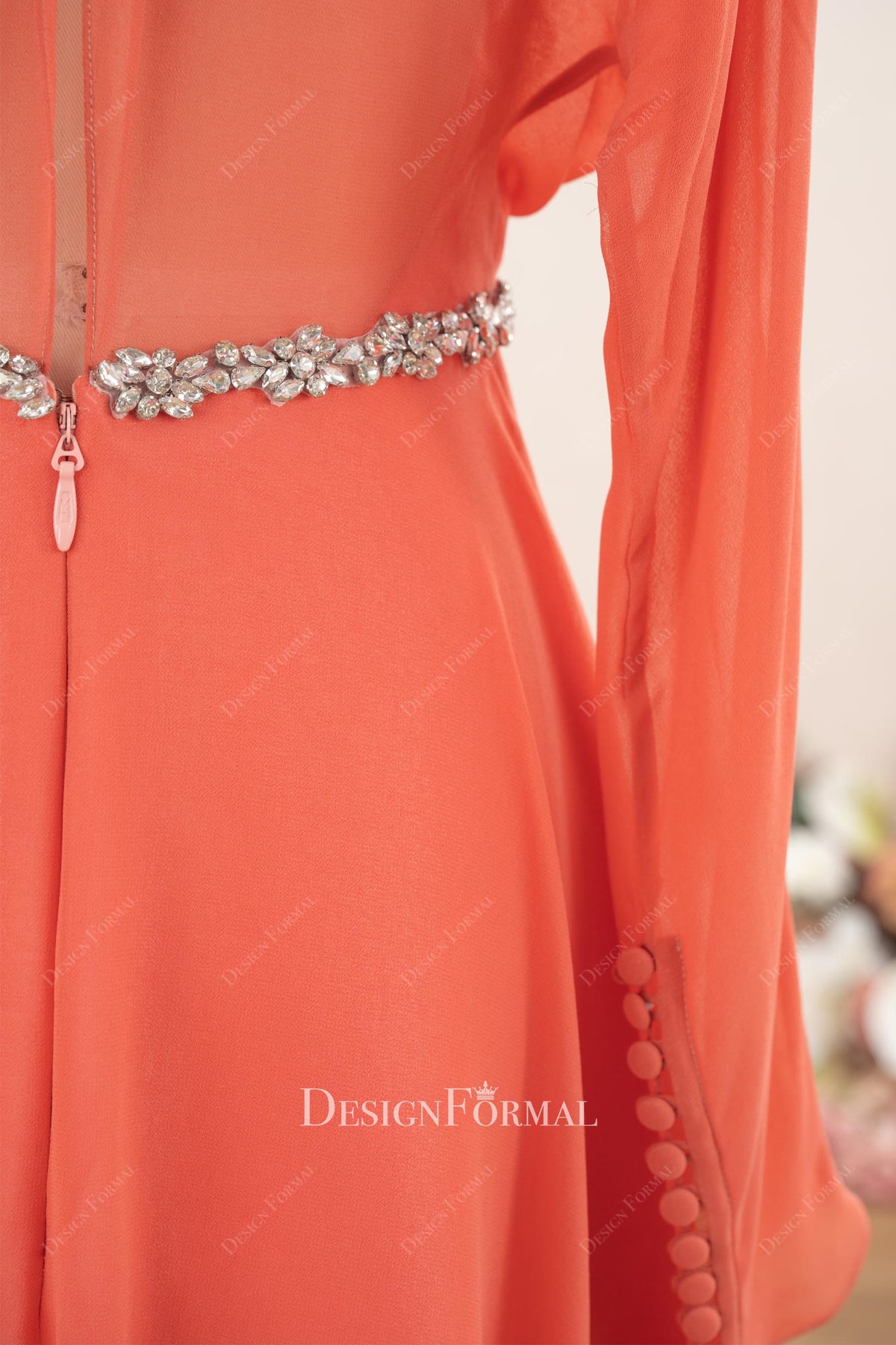 rhinestone belt formal dress