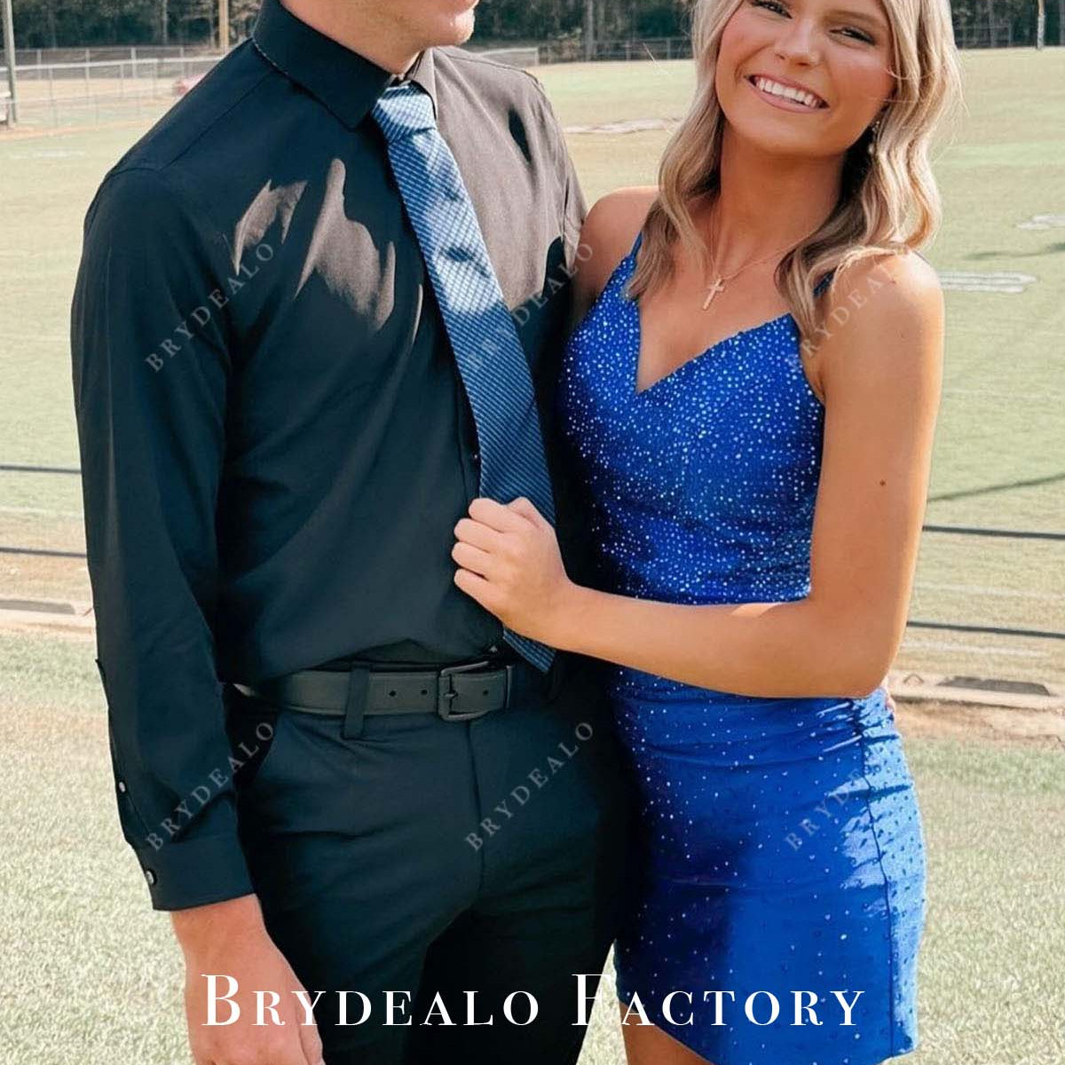 Royal Blue Sequined V-Neck Mini Homecoming Dress Royal Blue Sequined V-Neck Mini Homecoming Dress