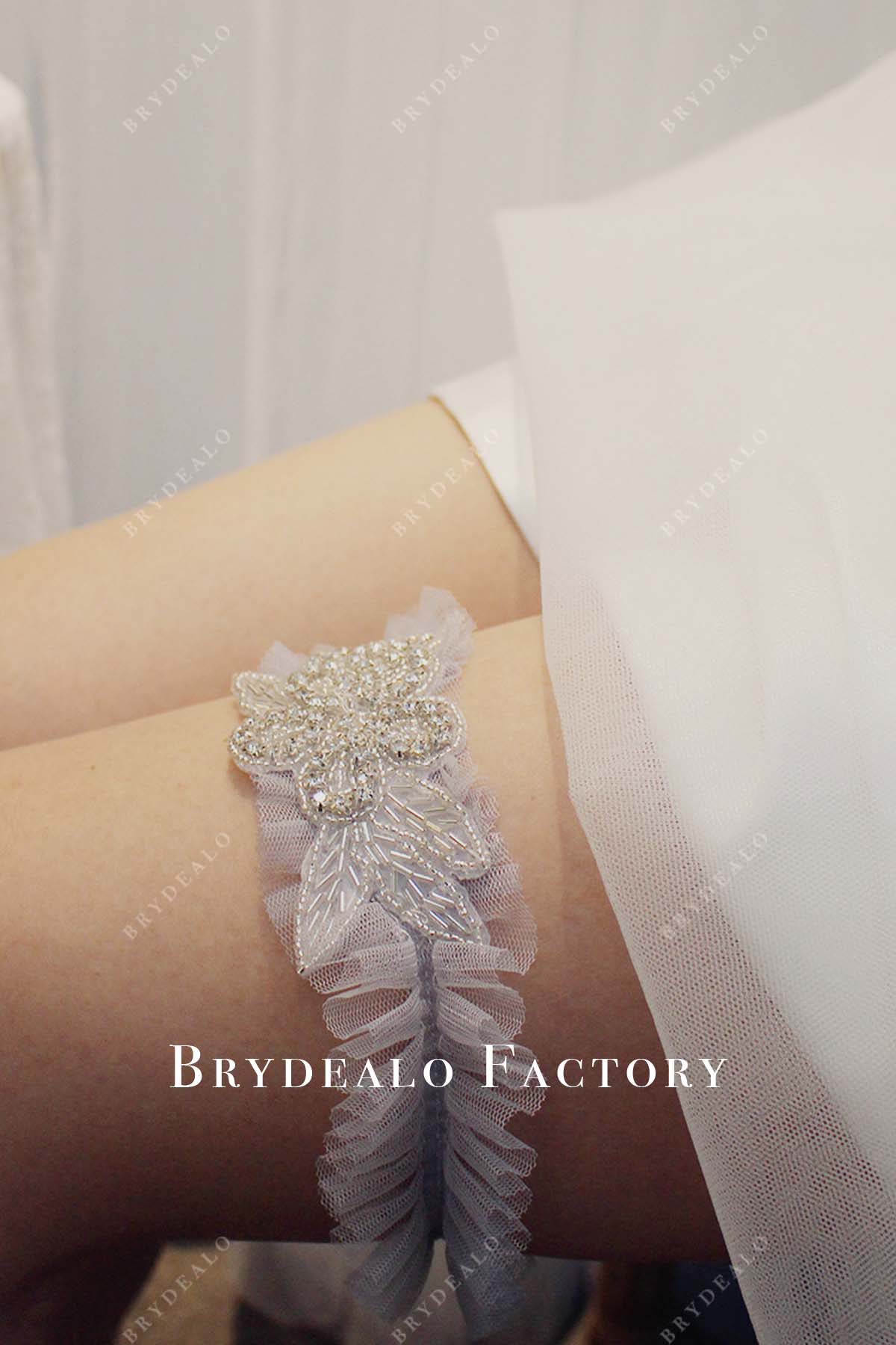 ruffle tulle wedding garter