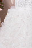 Plus Size Off Shoulder Lace Luxury Ruffled Organza Trumpet Bridal Dress