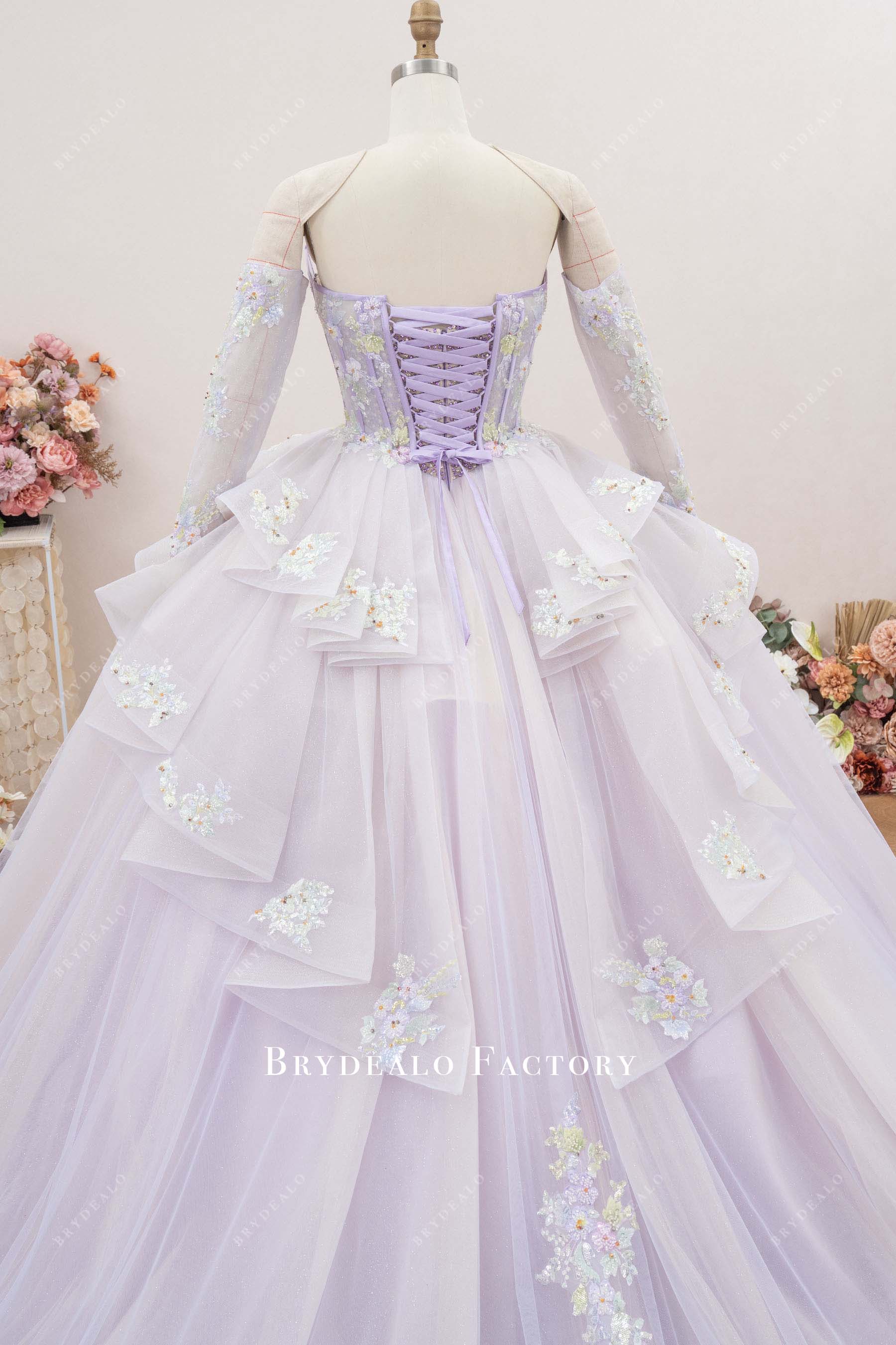 ruffles layered Quinceanera gown