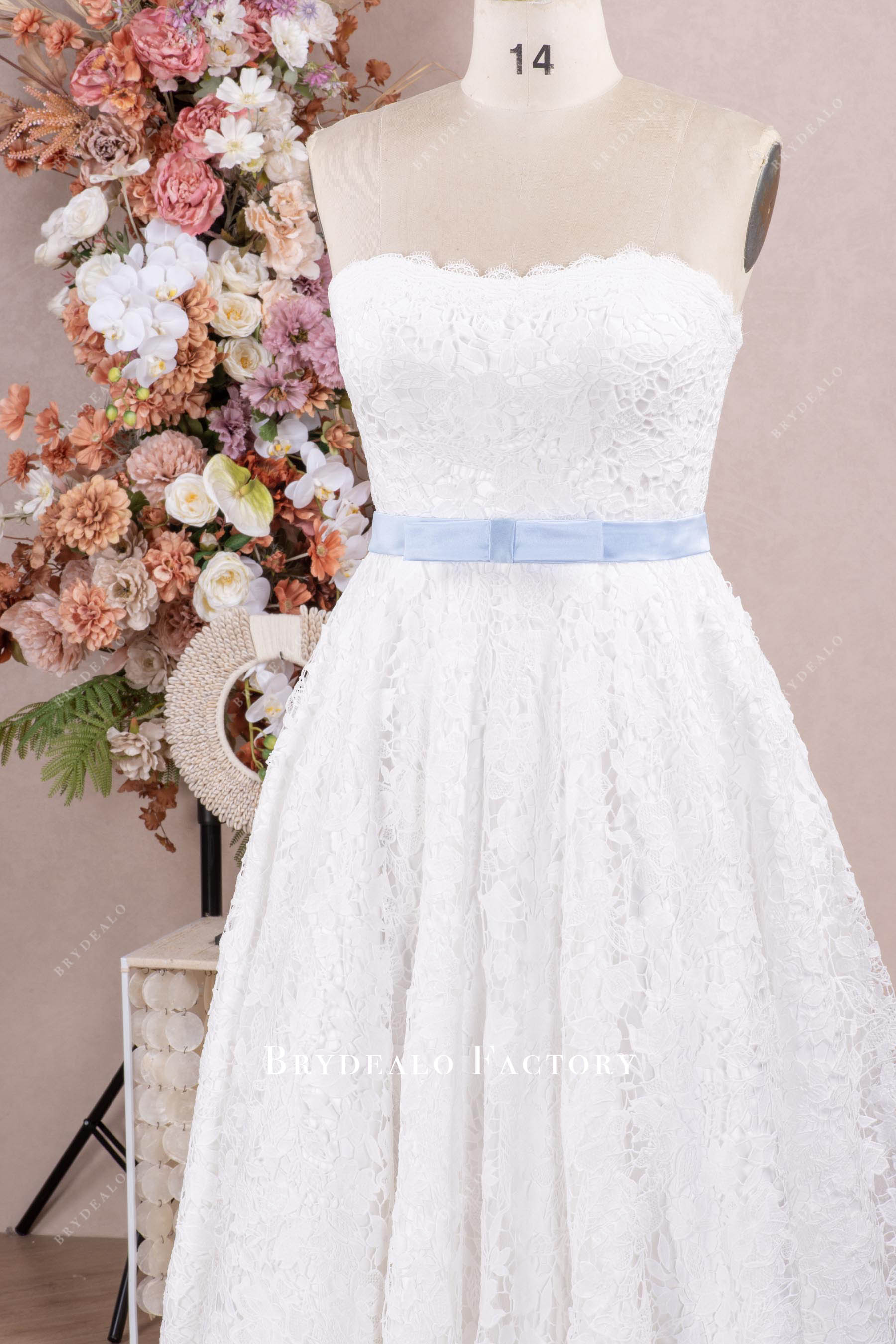 semi sweetheart neck wedding dress