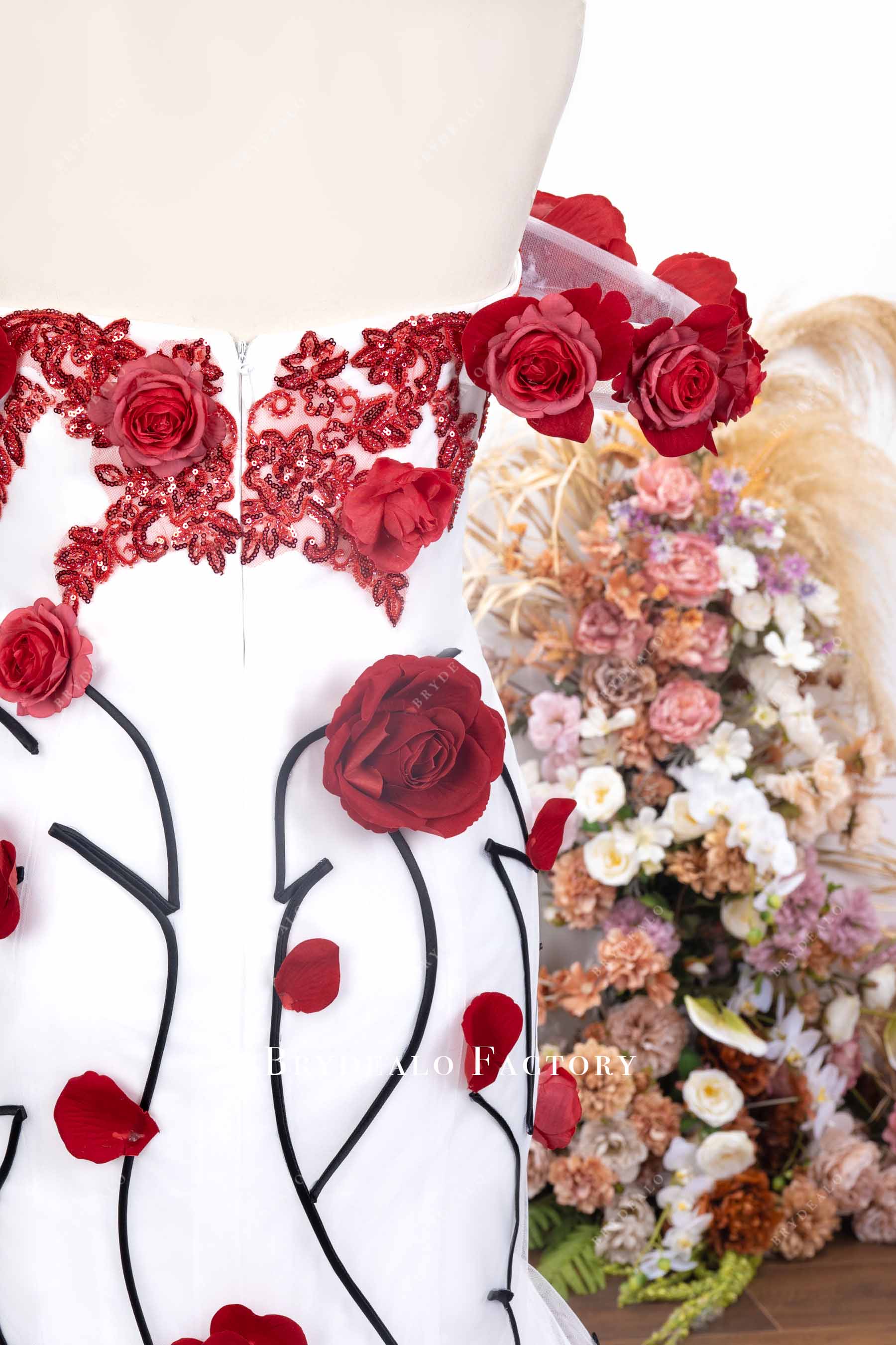 sequin lace back wedding dress