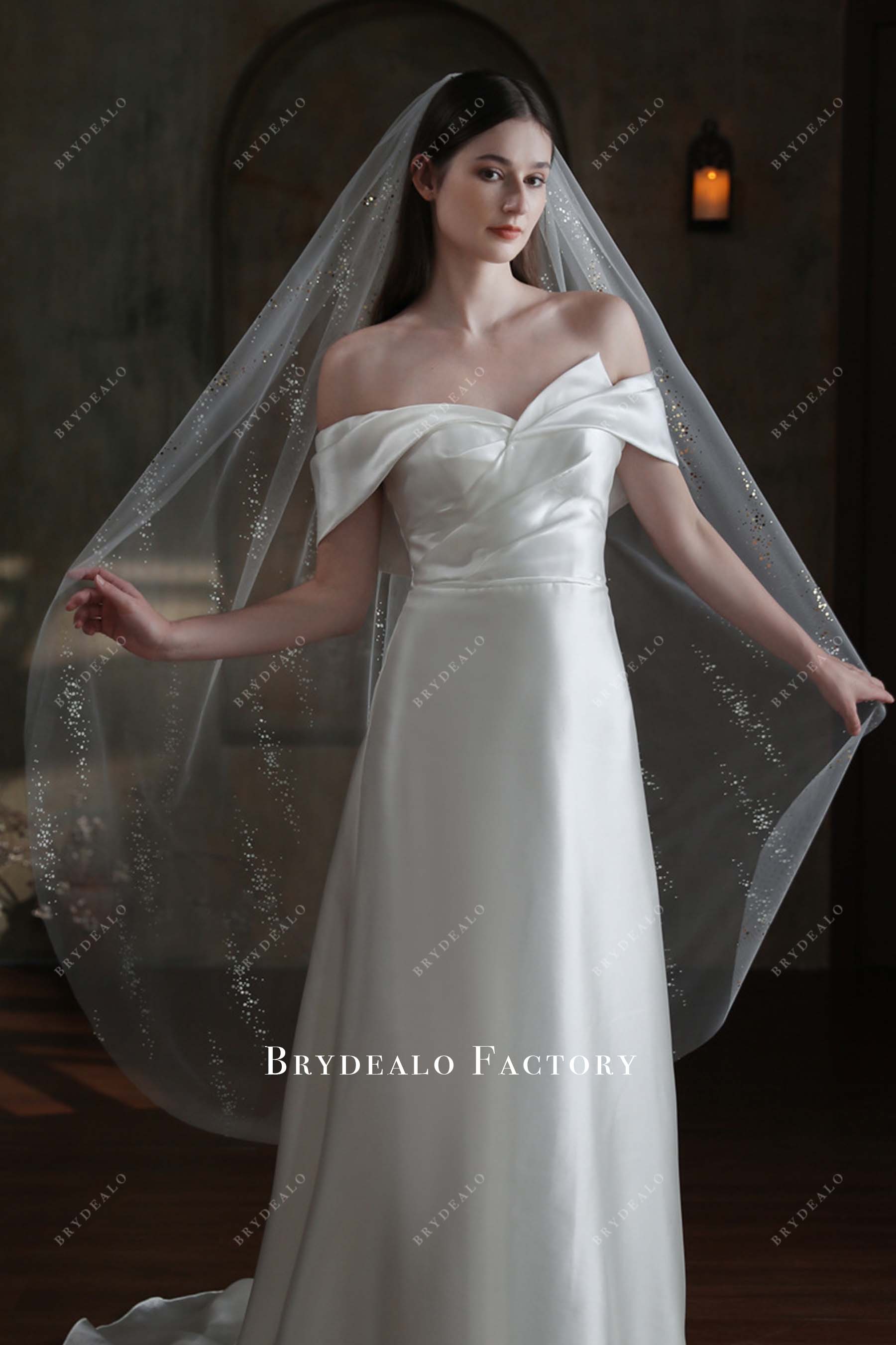 sequined bridal veil