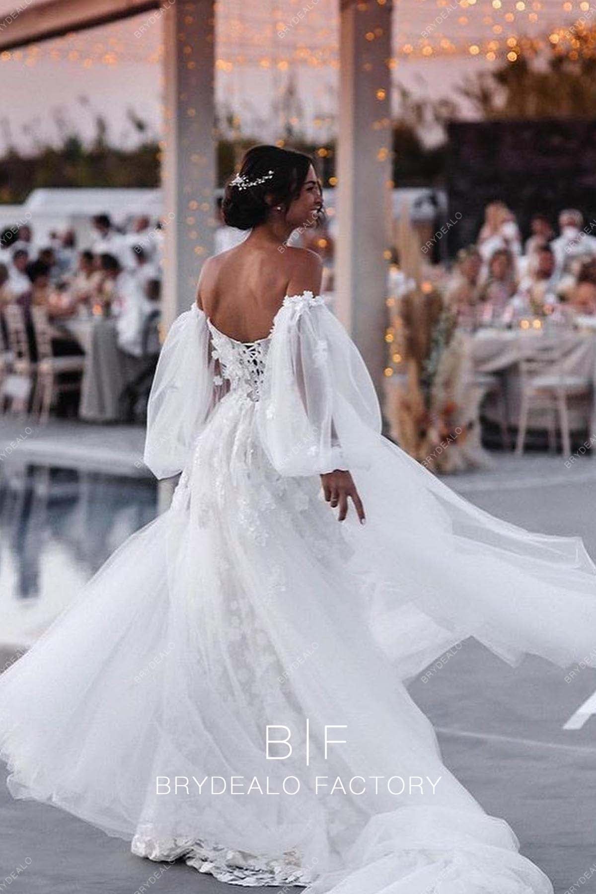 Off shoulder hot sale wedding gown designs