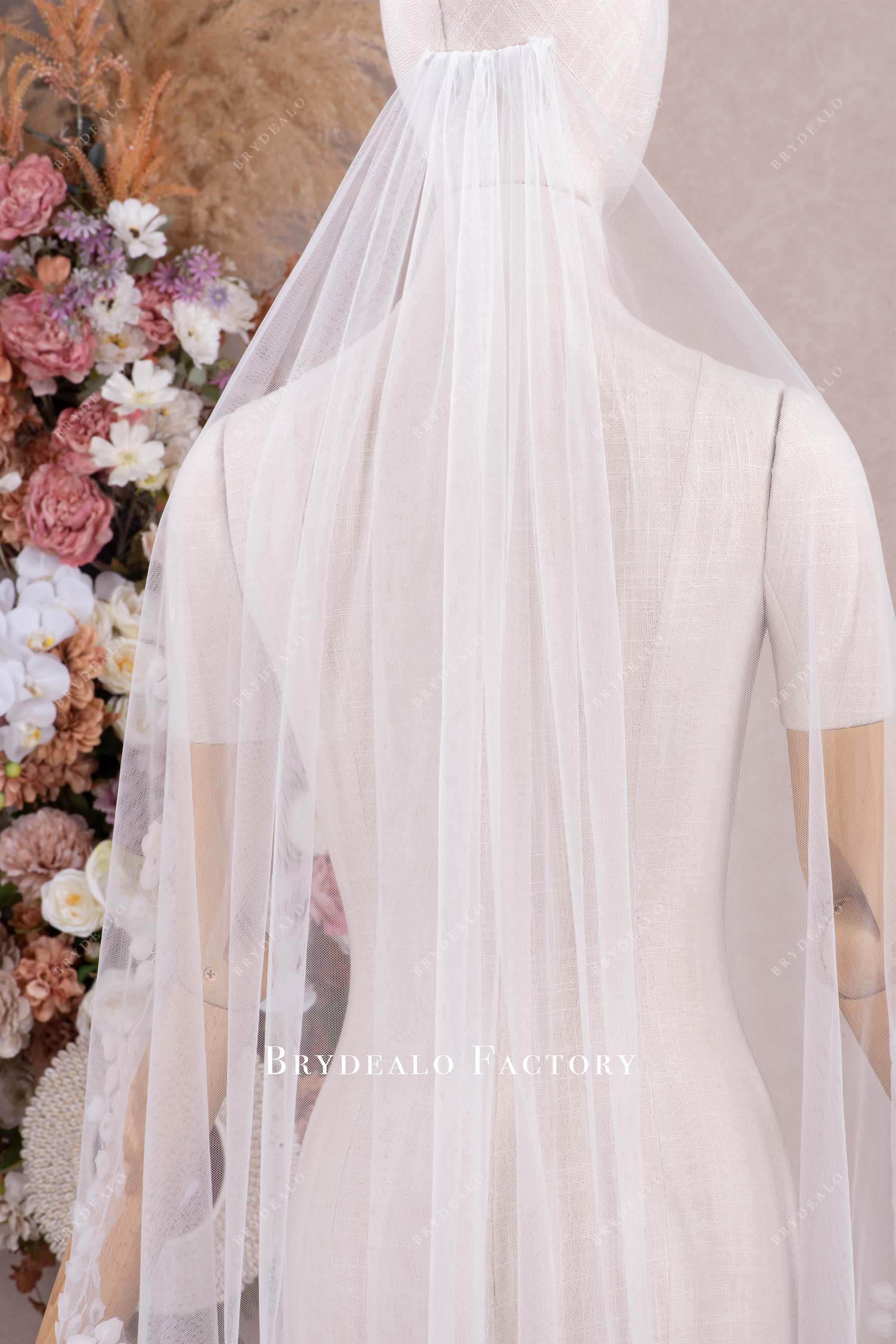 sheer tulle bridal veil