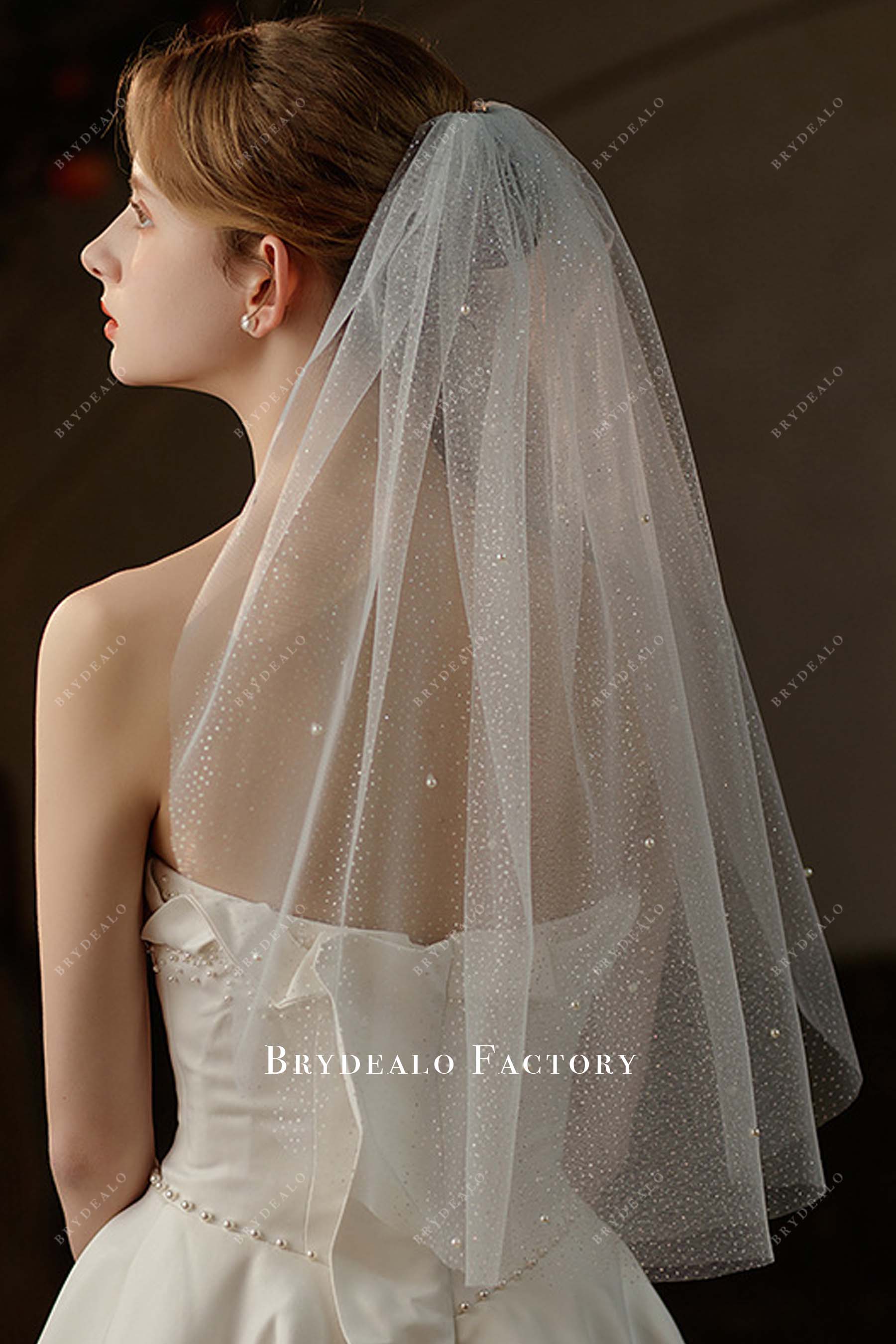 Glitter Elbow Length Bridal Veil Online