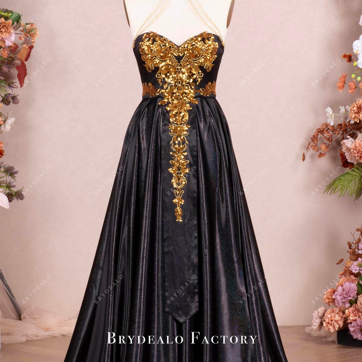 Gold Lace Prom Black And Gold Black And Gold Formal Attire Black