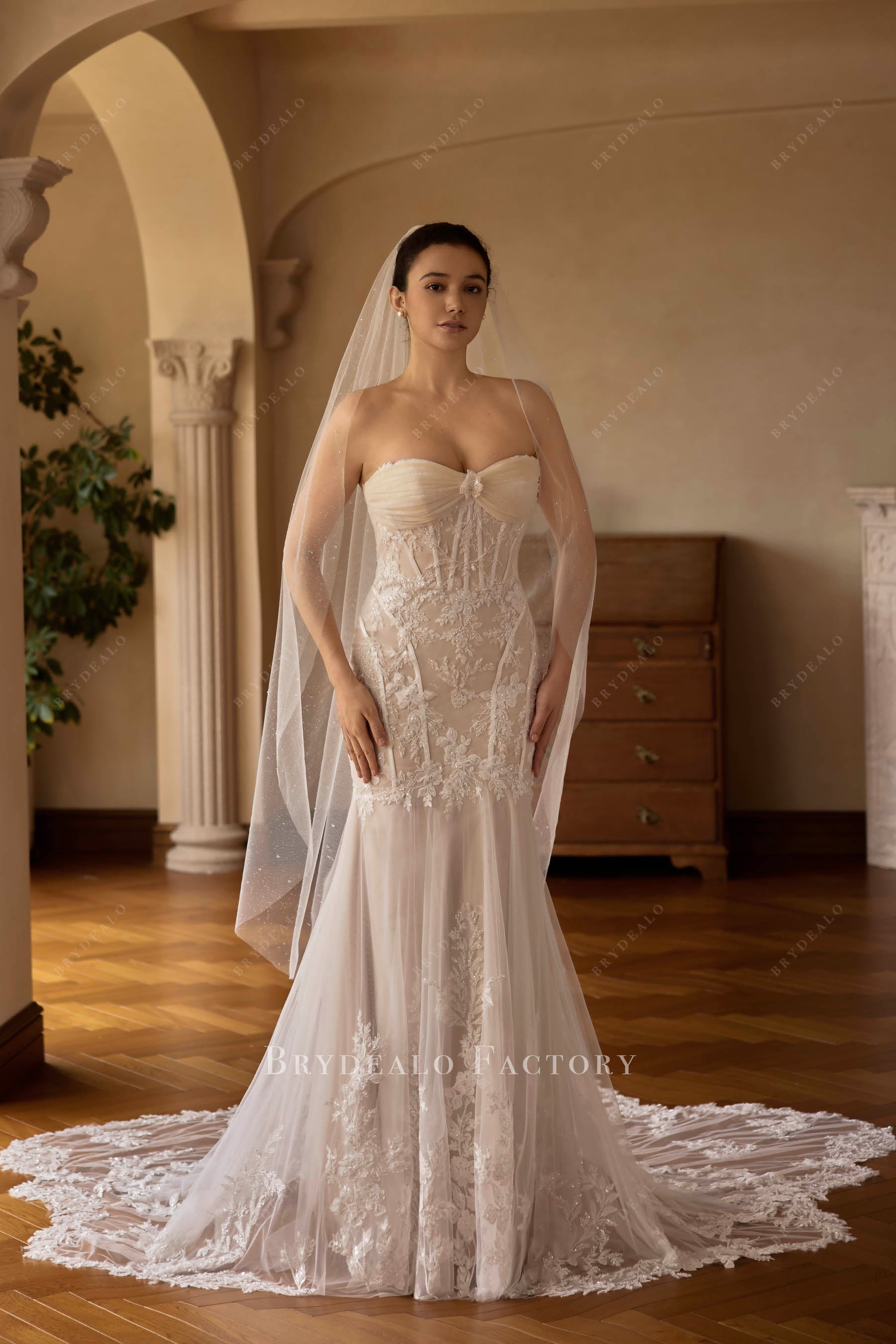 shimmery dew wedding veil