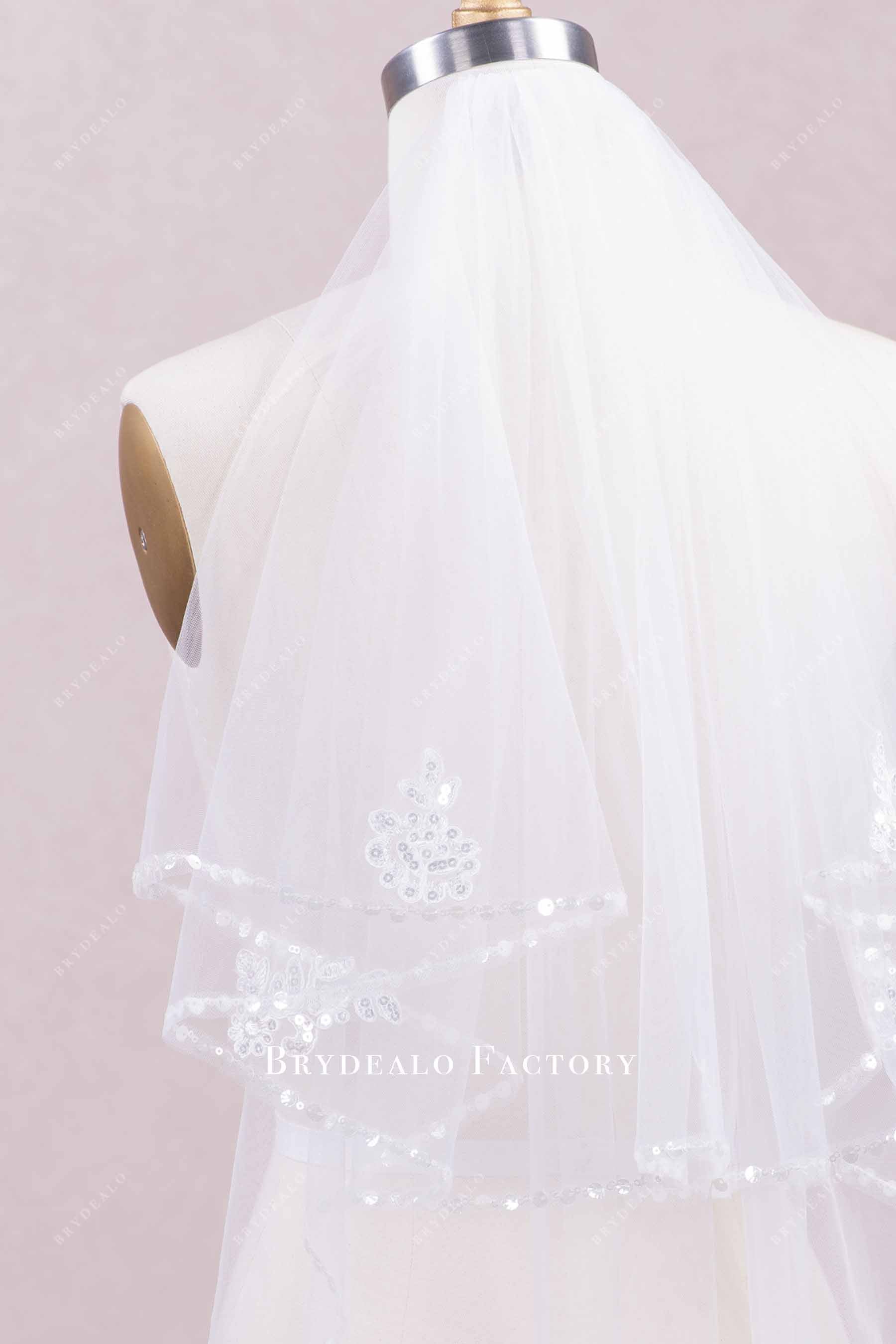 shimmery tulle wedding veil