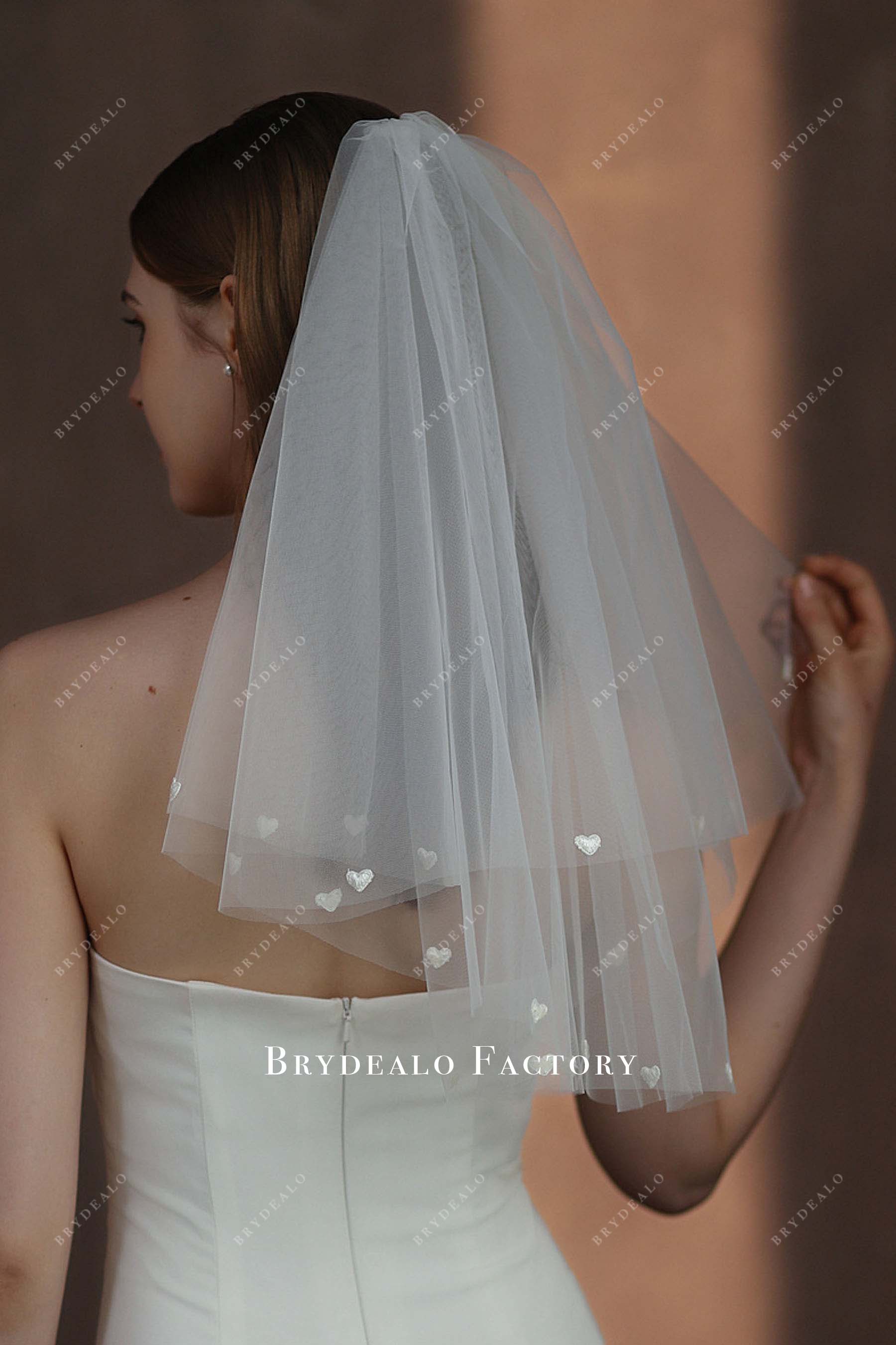 Double Layer Raw Cut Wedding Veil