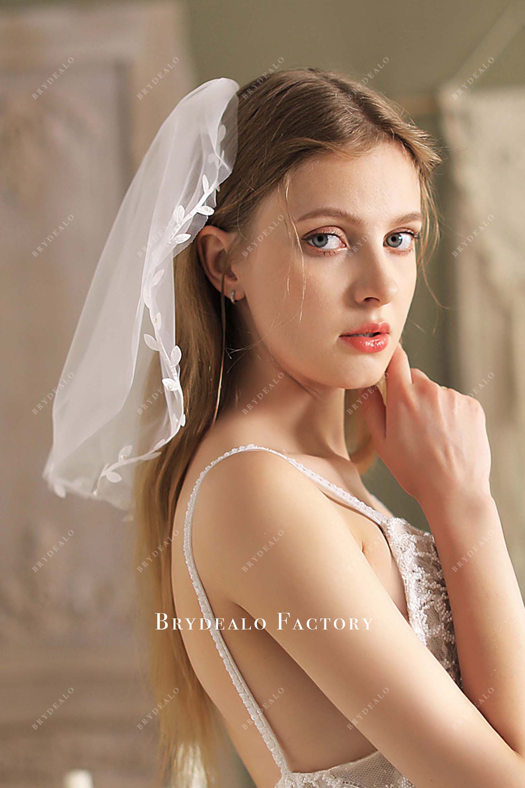 shoulder length bridal veil