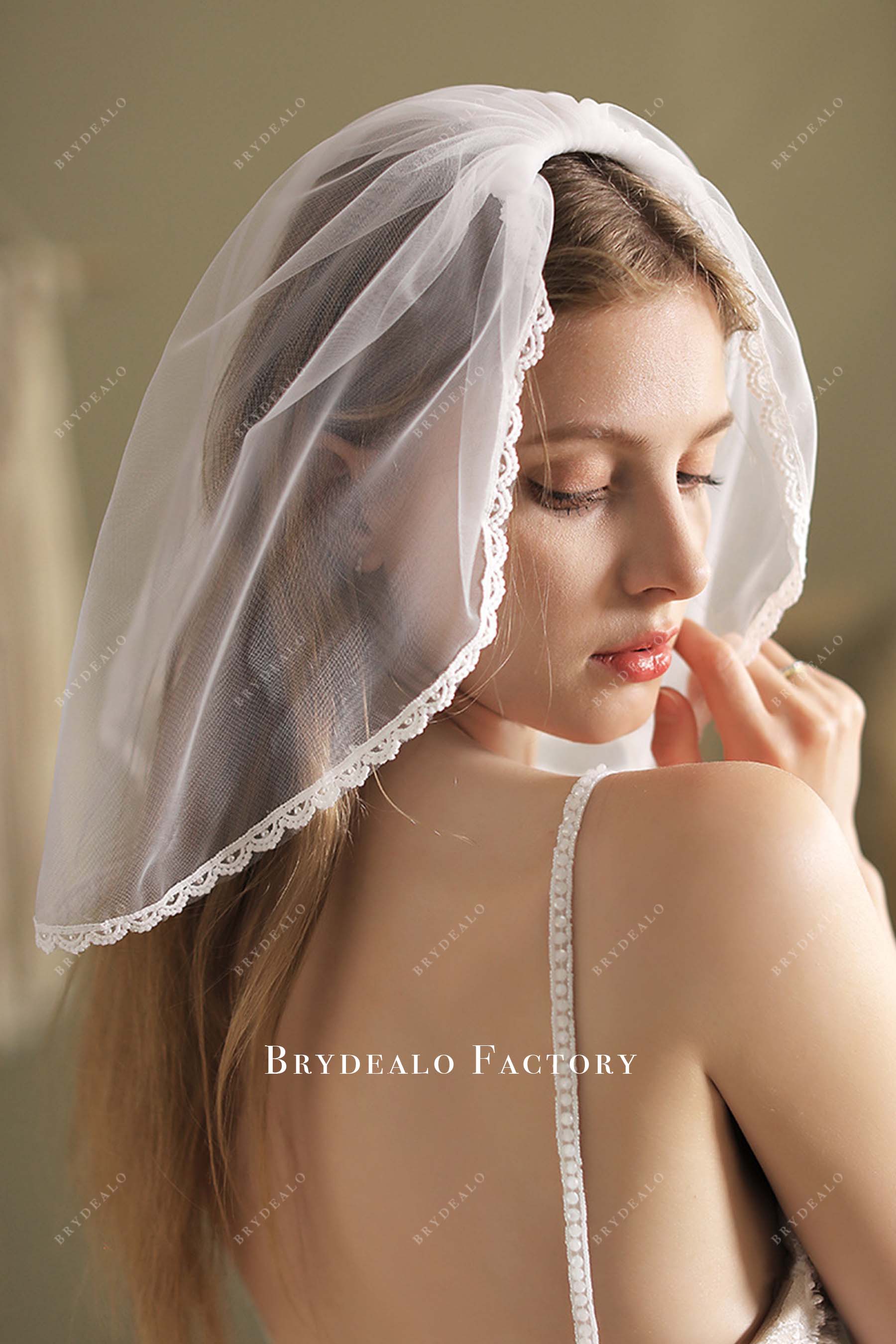 shoulder length bridal veil