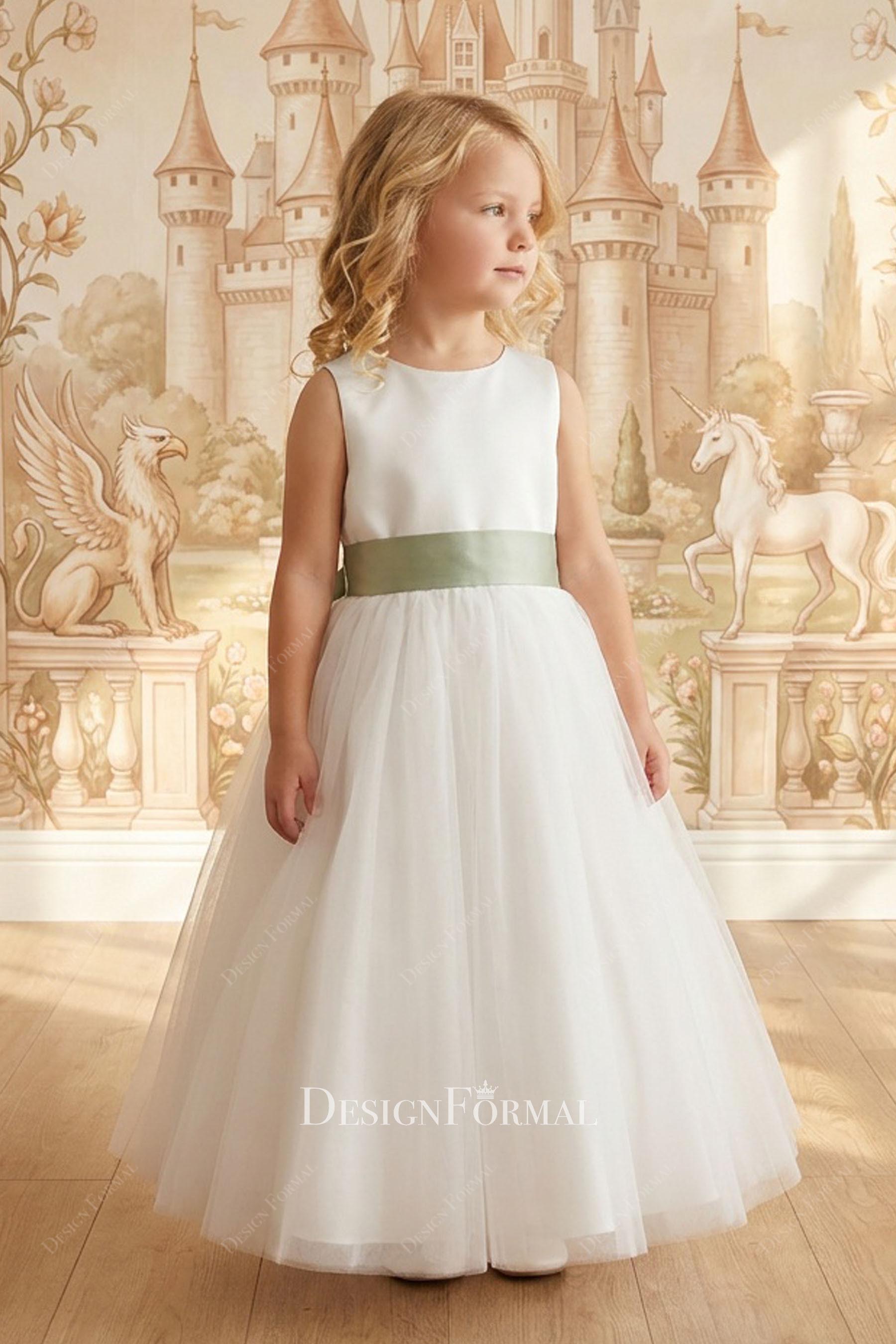 simple a line flower girl dress