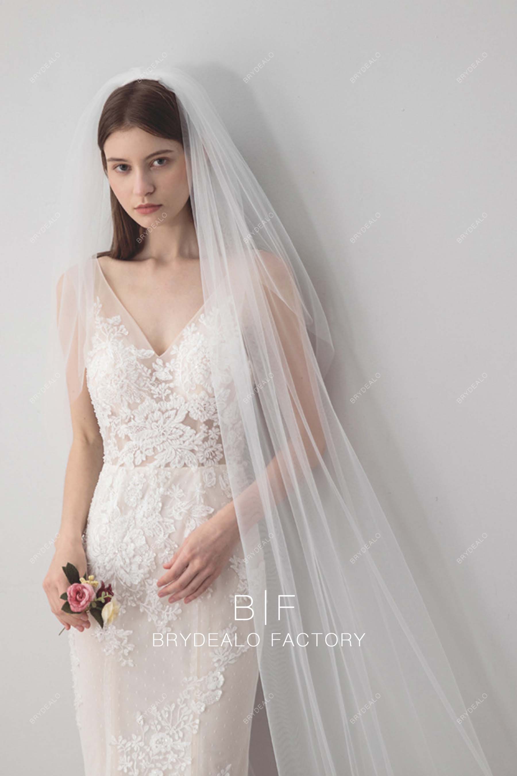 simple long bridal veil