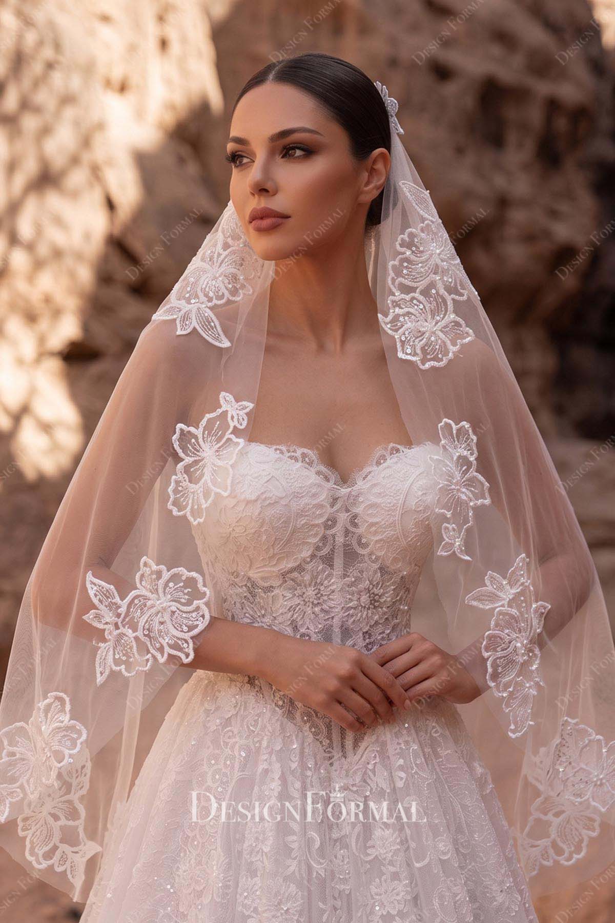 single layer hair comb bridal veil