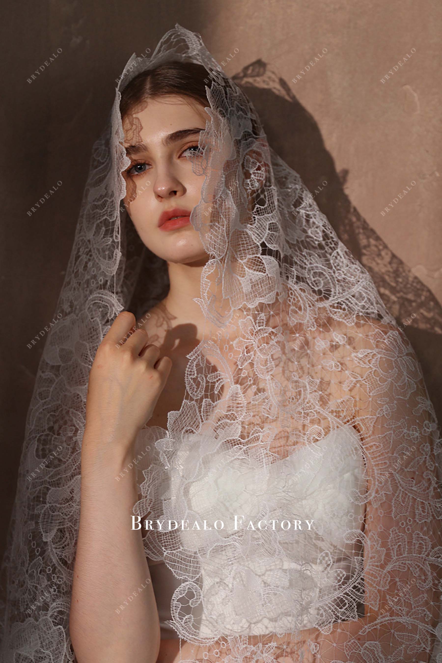 One Tier Vintage Lace Bridal Veil