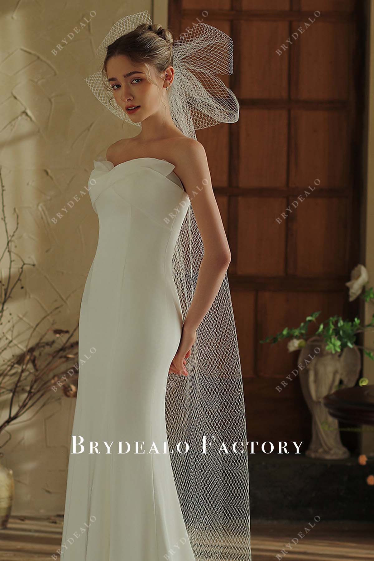 single tier mesh bridal veil