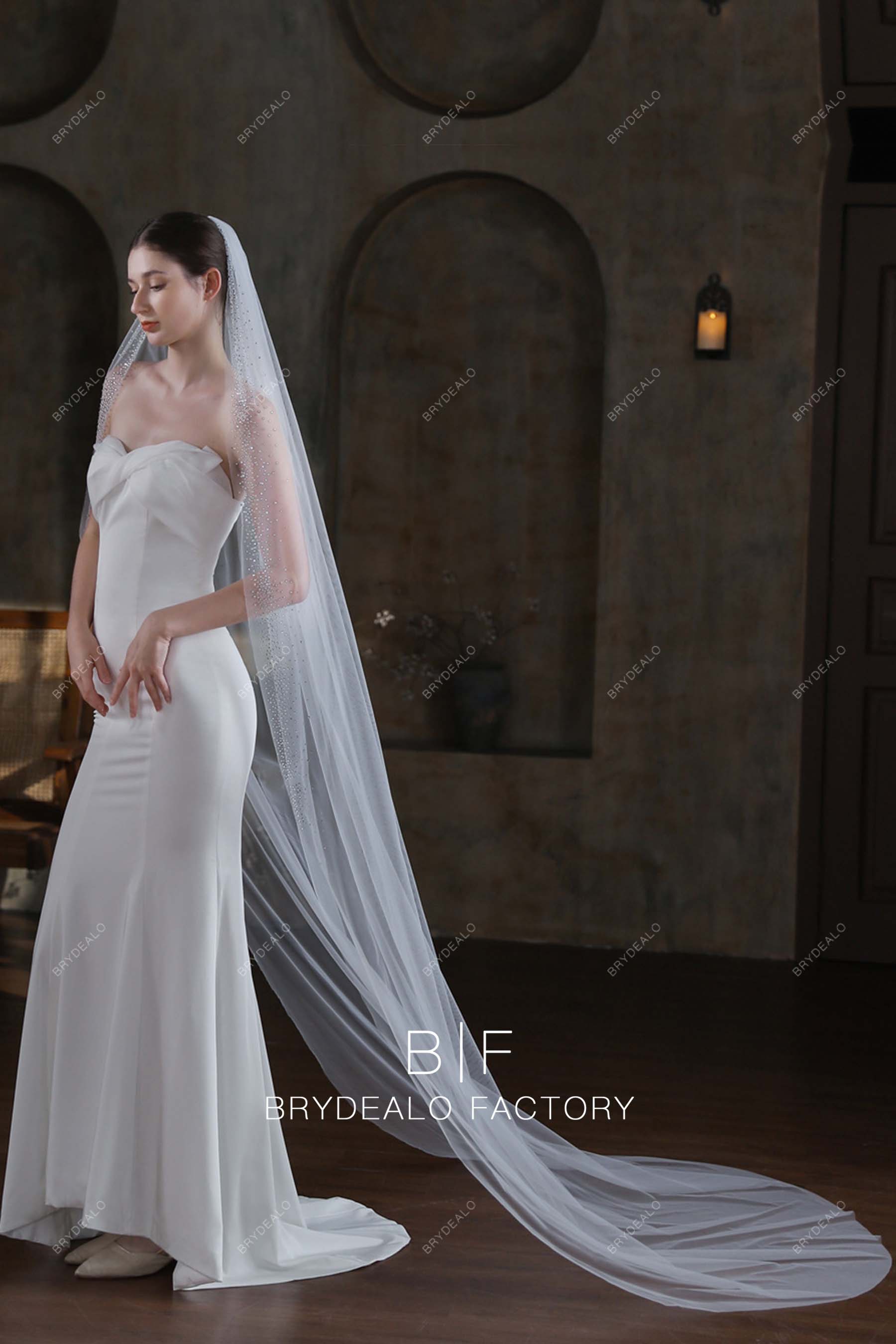single tier wedding veil