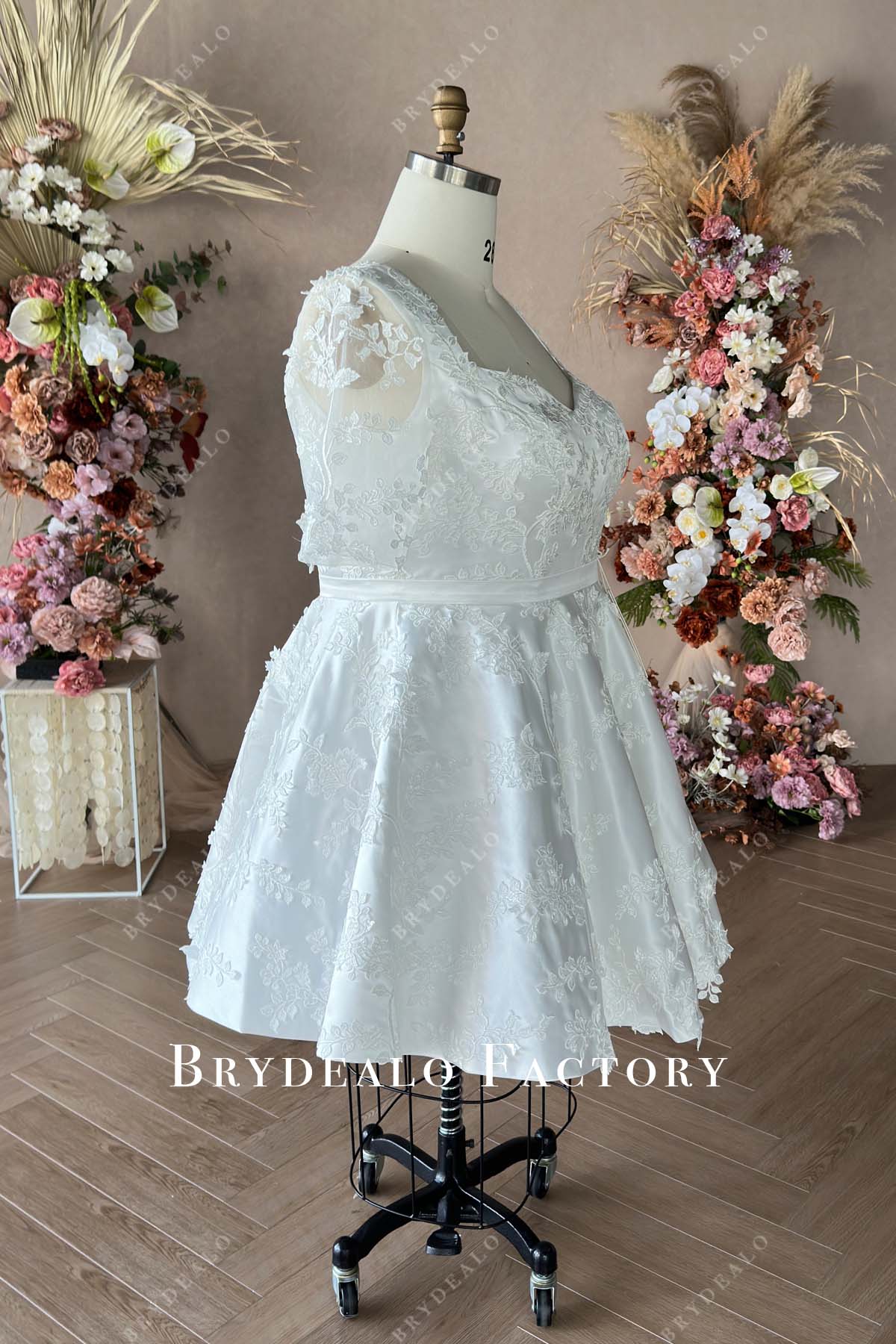 sheer half sleeves lace bridal gown