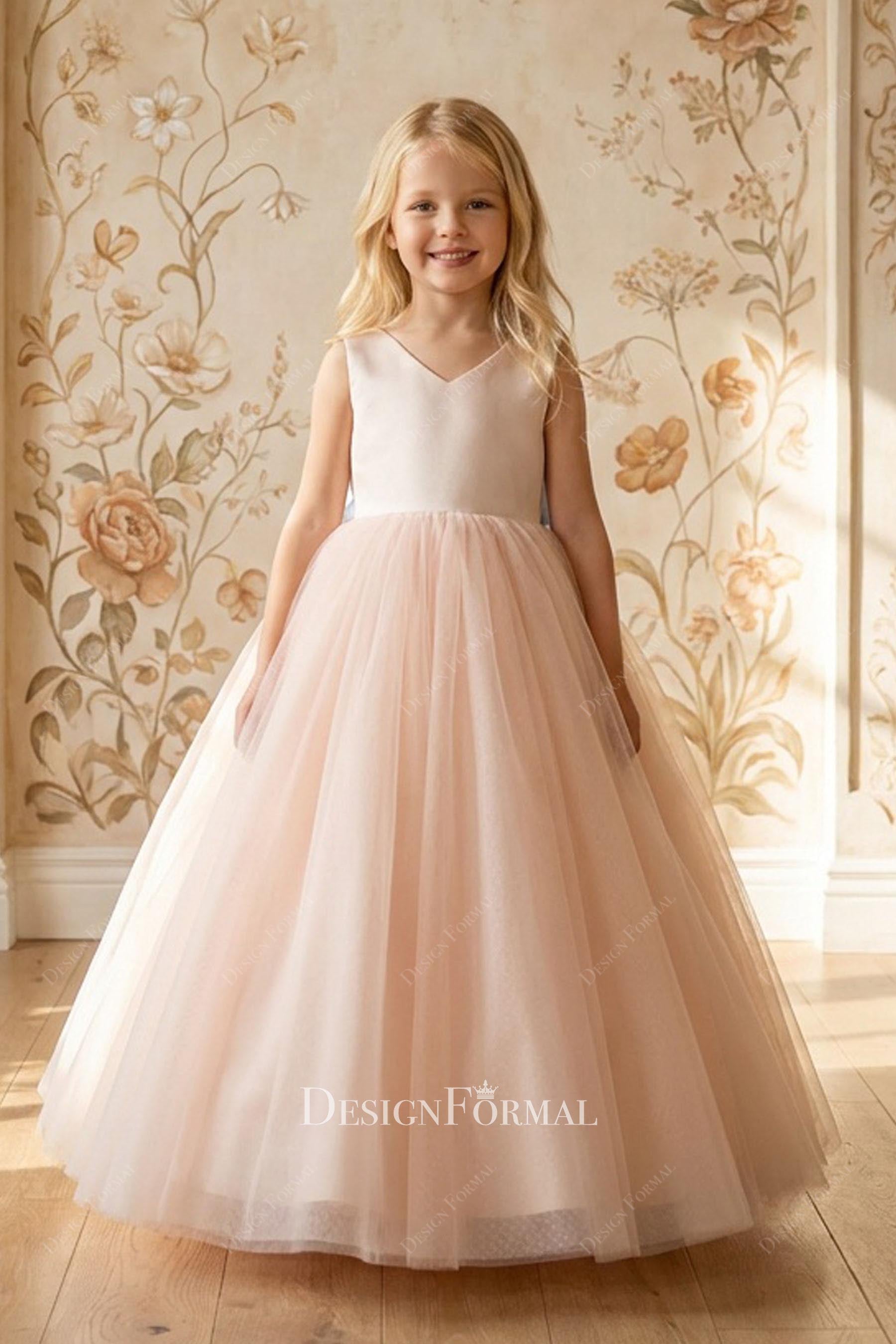sleeveless a line flower girl dress