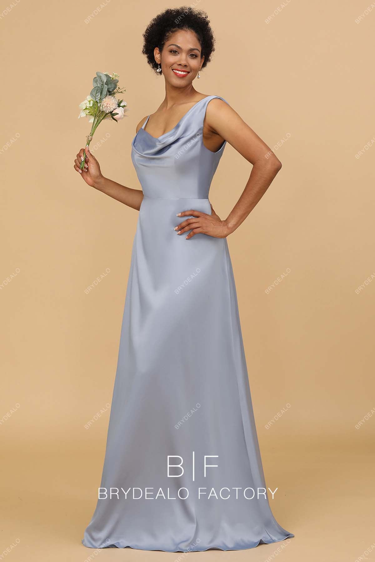 sleeveless floor length bridesmaid gown
