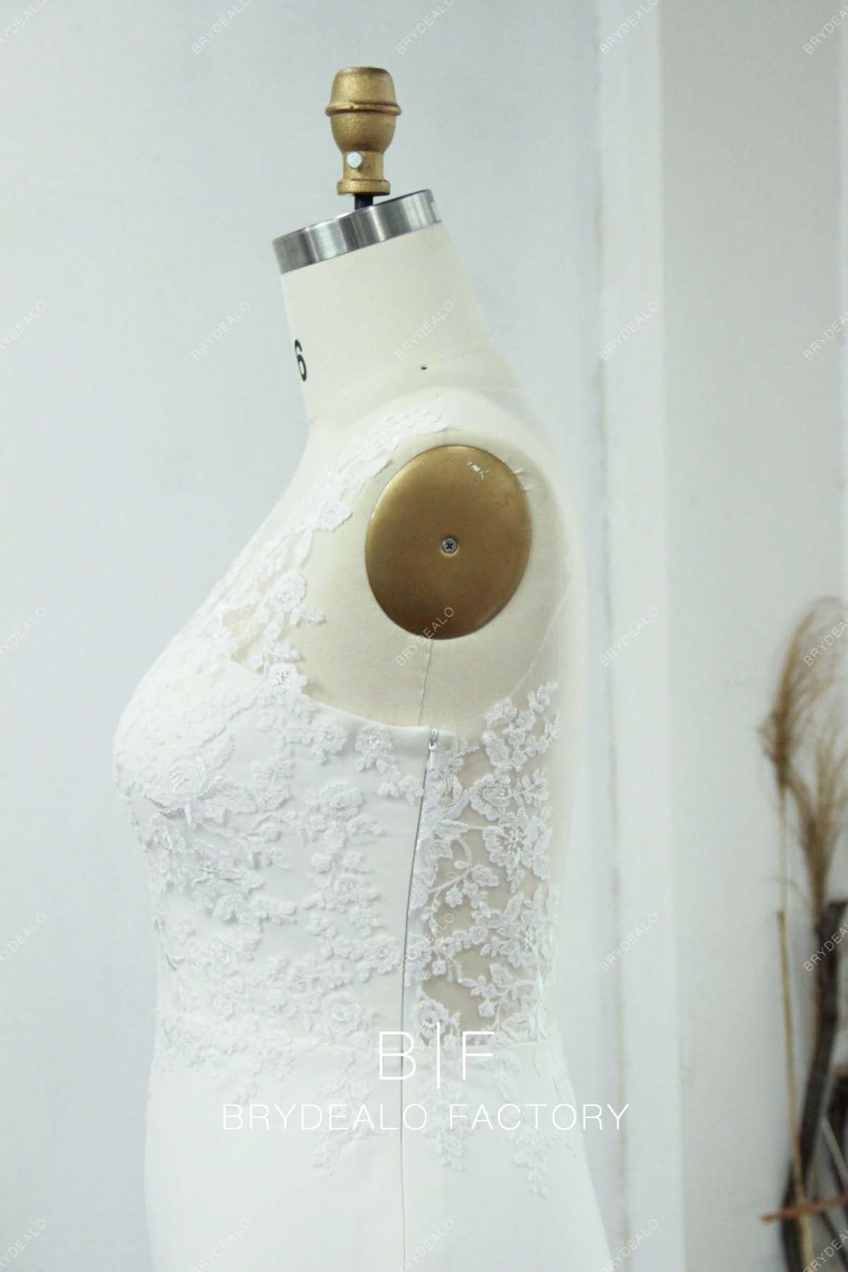 sleeveless elegant lace bridal gown
