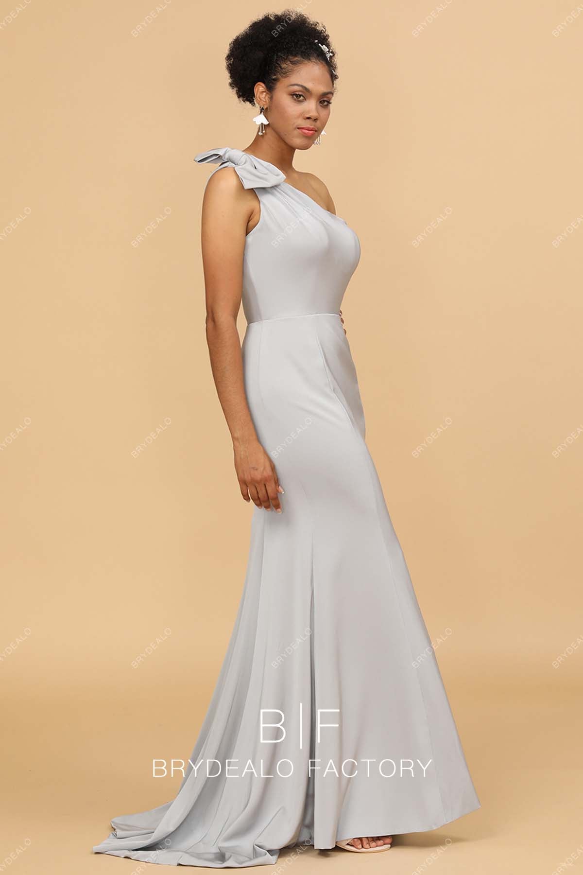 sleeveless mermaid charmeuse bridesmaid dress