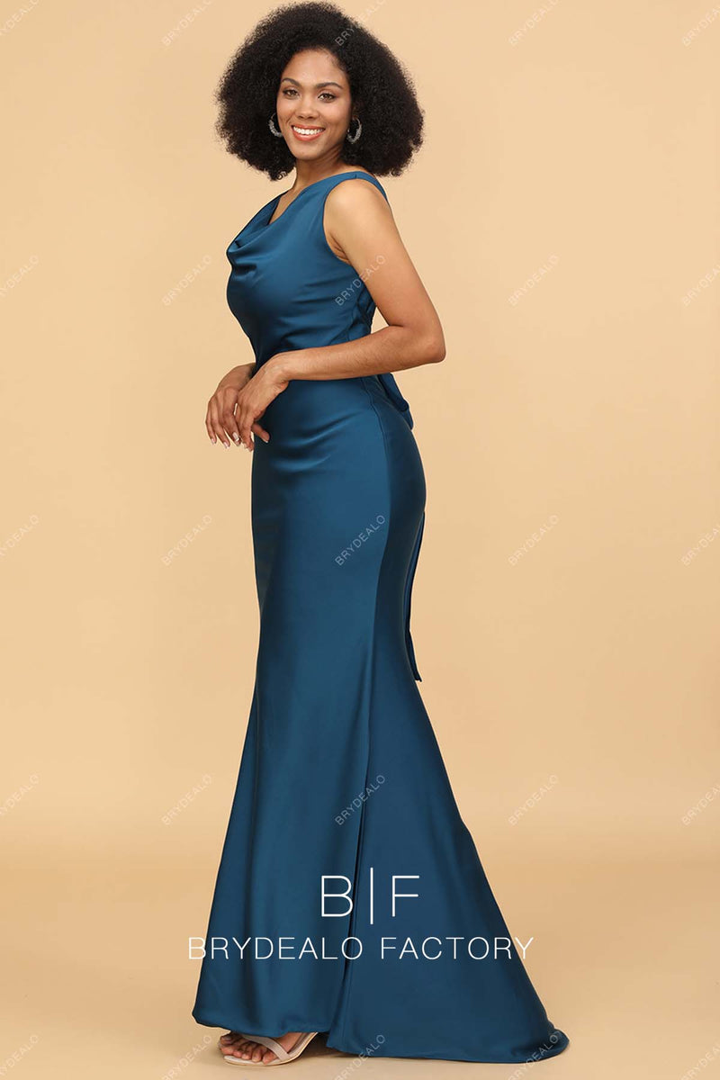 Gorgeous Blue Satin Beaded Mermaid Evening Dress,Long Formal Prom Dress Y8520 main image 1