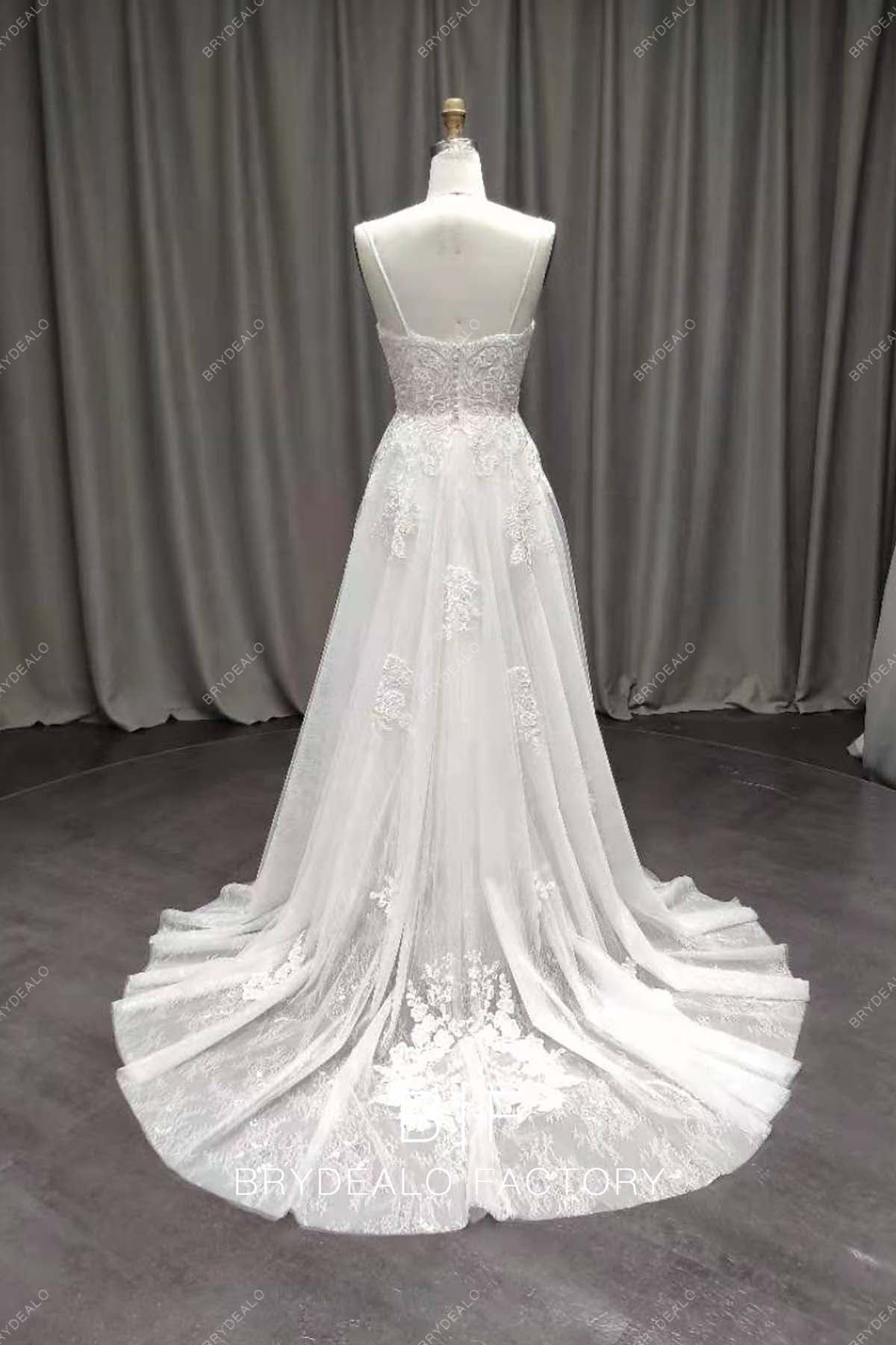 Spaghetti Straps Corset Lace Ball Gown Wedding Dress