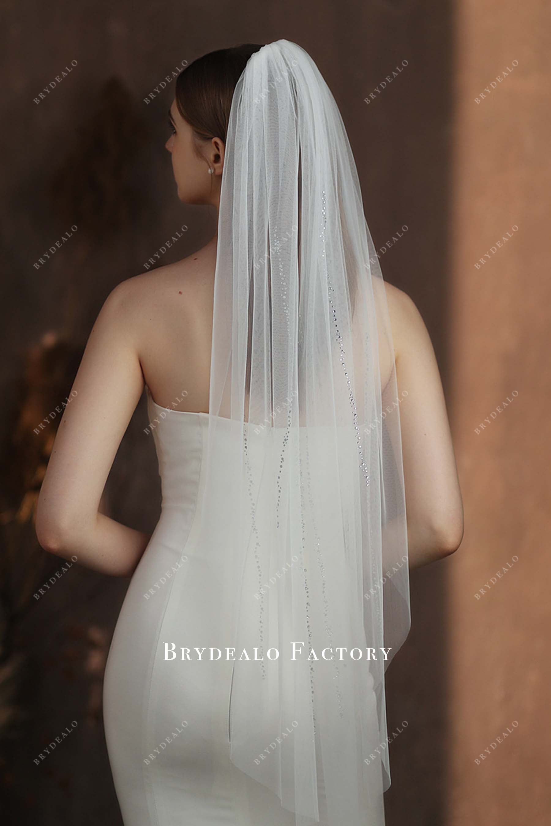 sparkly crystal bridal veil