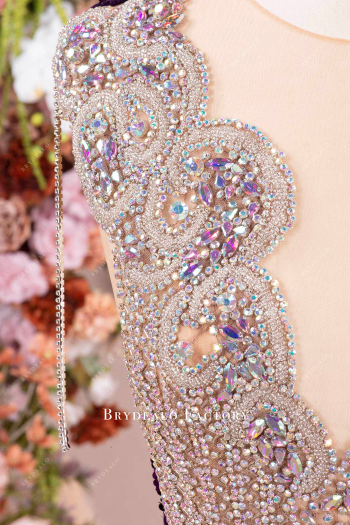 Galaxy Rhinestones Sparkly Galaxy Rhinestone Grape Purple Sequin Prom Dress
