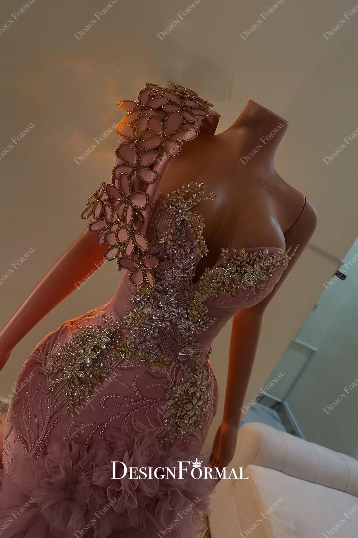 sparkly rhinestones v neck high low prom dress