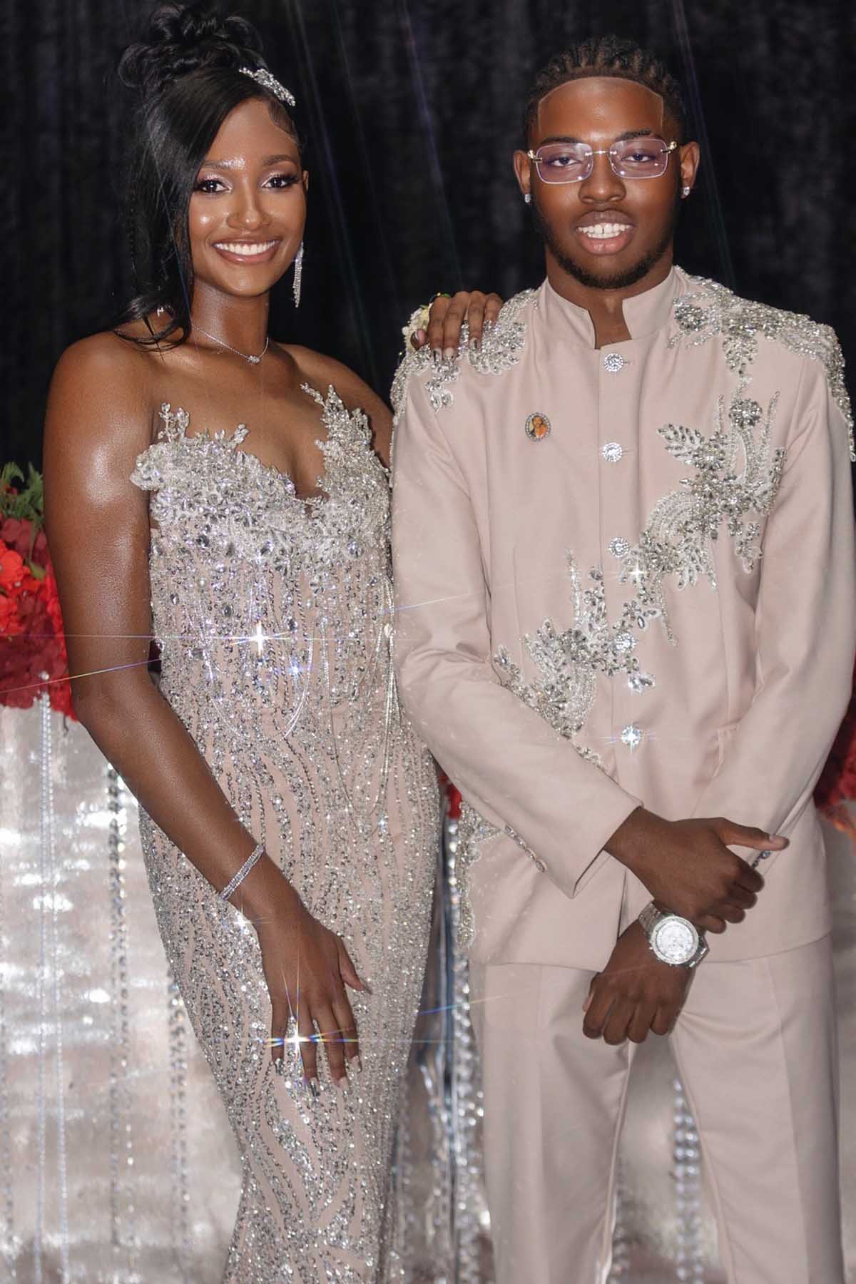 sparkly v neck prom dress