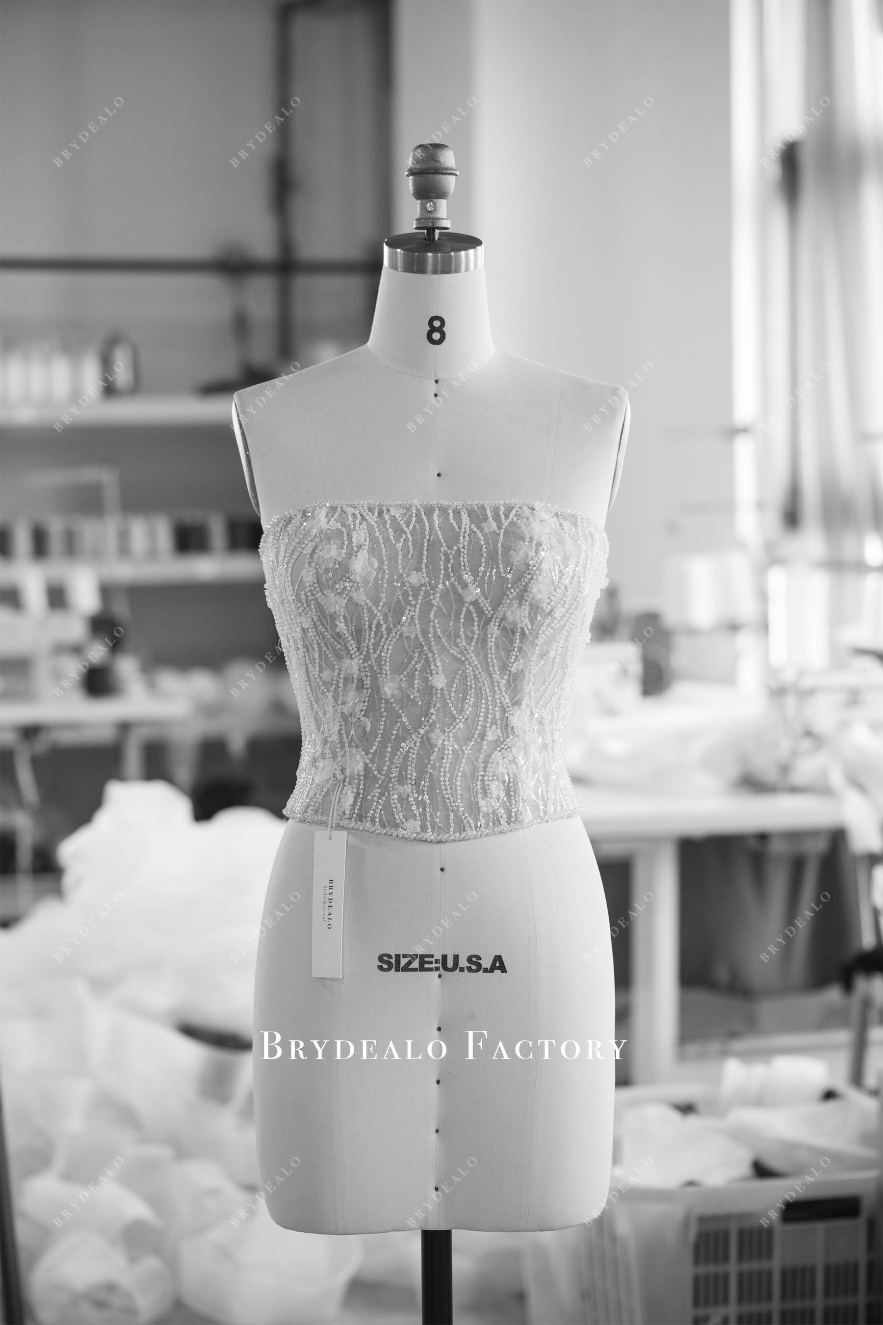 straight across neck custom bridal corset top