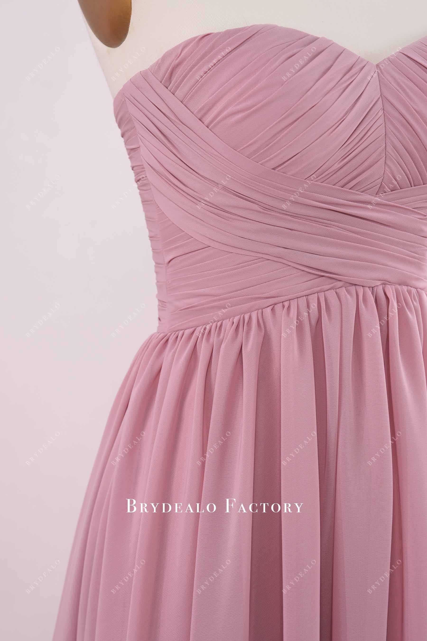 strapless a line bridesmaid dress