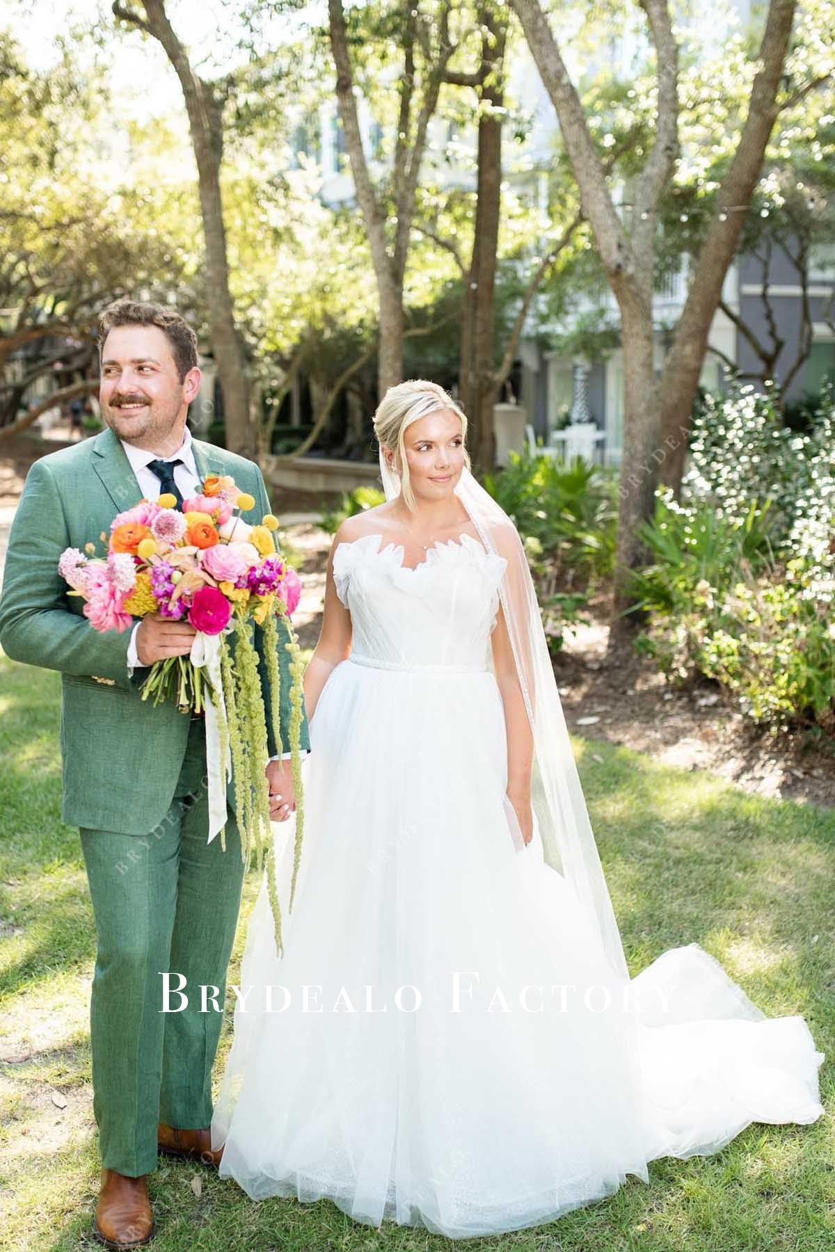 strapless a line wedding dress