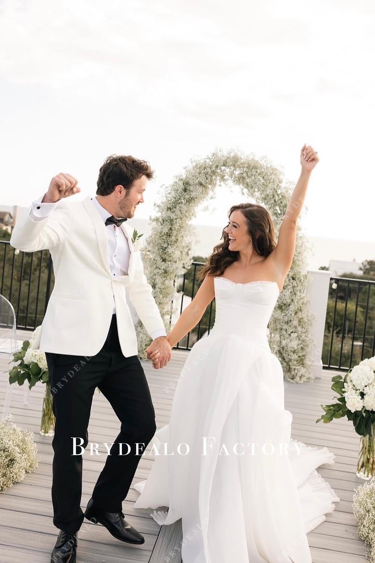 strapless a line wedding dress