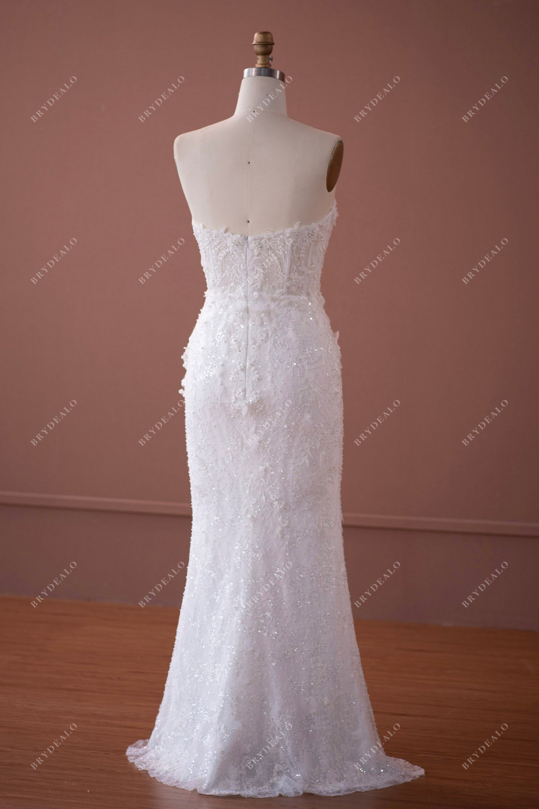 open back floor length mermaid wedding gown