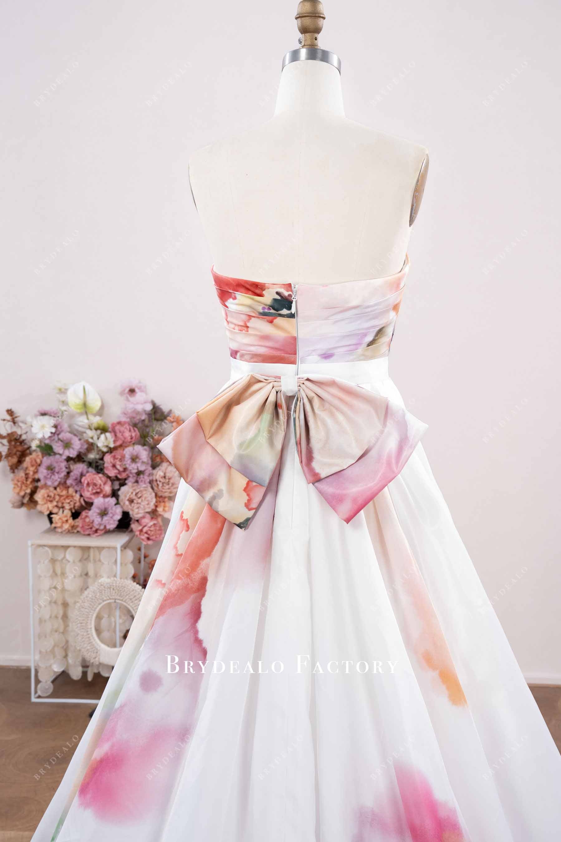 strapless dramatic bowknot wedding dress