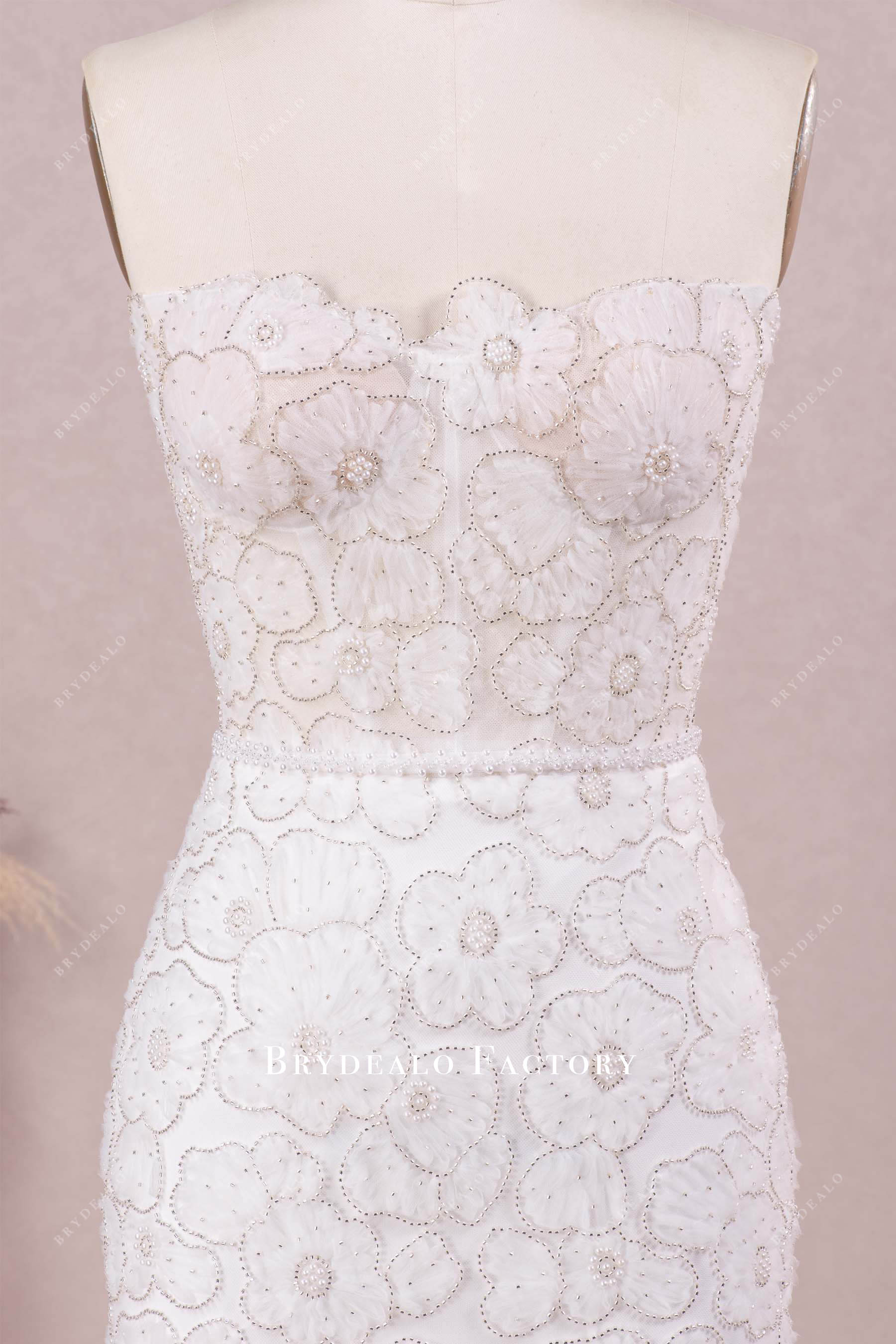 strapless lace bridal gown