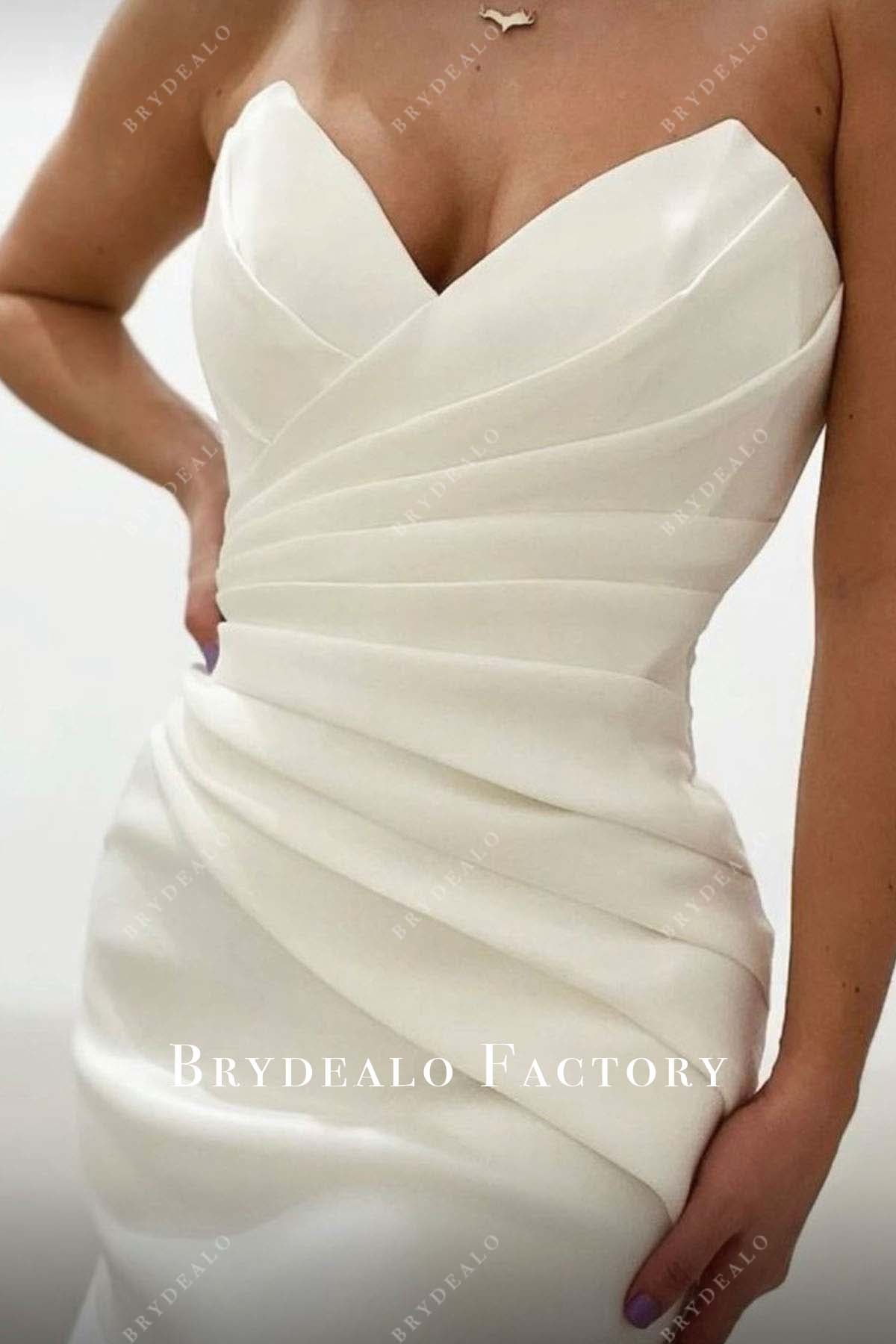 strapless ruched wedding dress