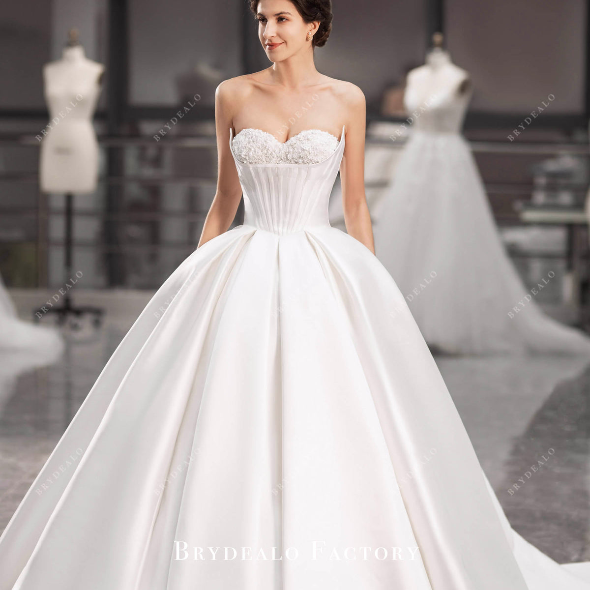 Strapless Sweetheart Neck Designer Mikado Princess Wedding Ballgown Strapless Sweetheart Neck Designer Mikado Princess Wedding Ballgown