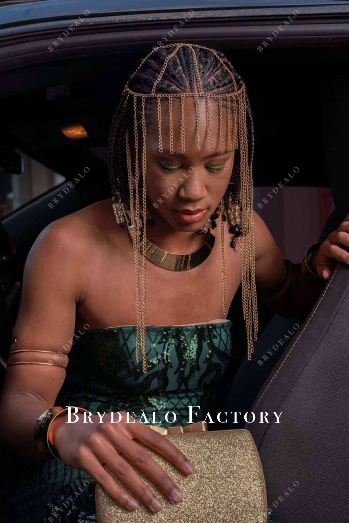 strapless straight across neck prom gown