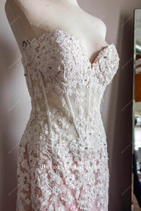 Custom Made Sweetheart Neck Sleeveless Lace Prom Dress, Lace Formal Dress main image 1