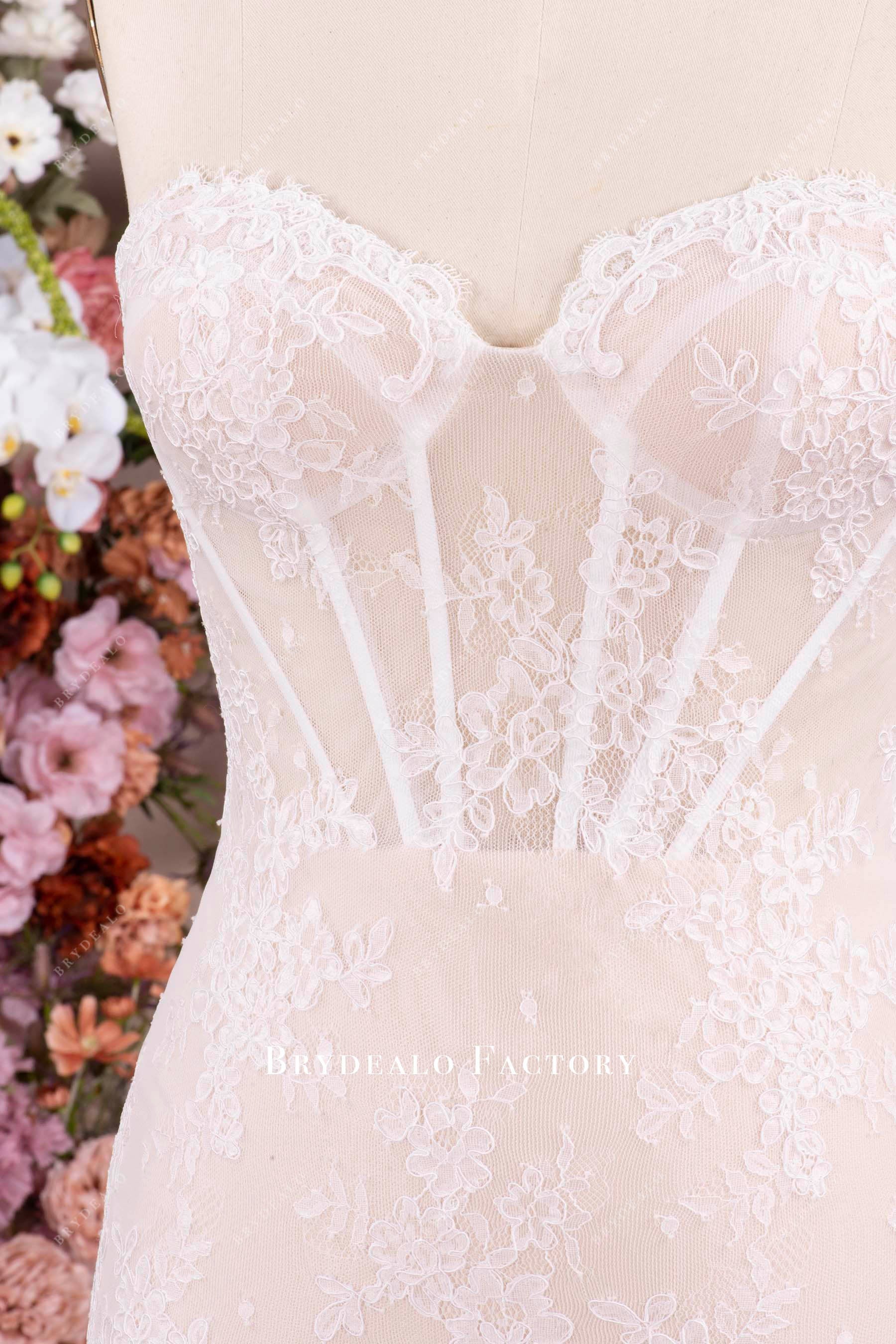 sweetheart boned corset wedding dress