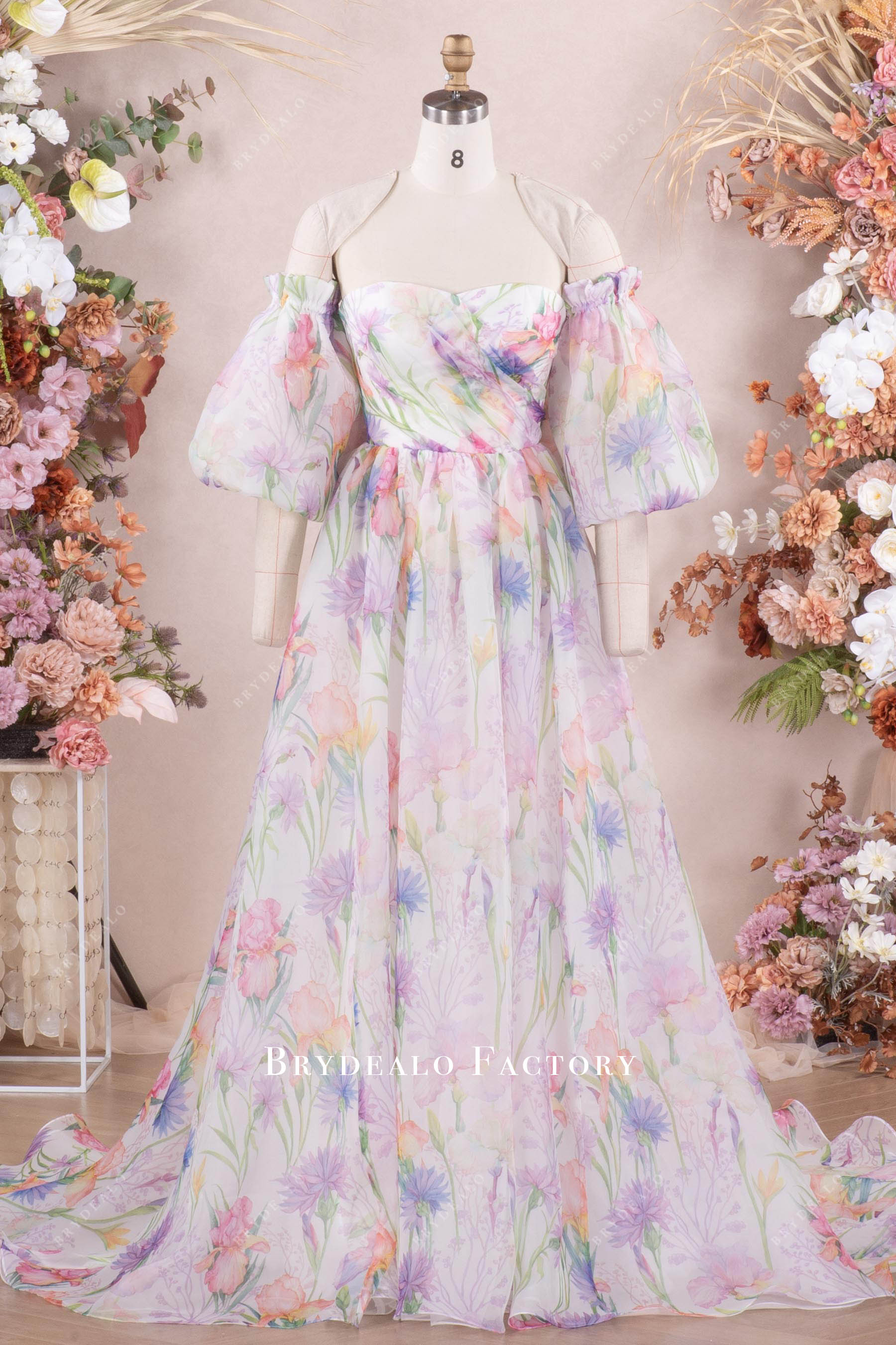 sweetheart floral a line wedding dress